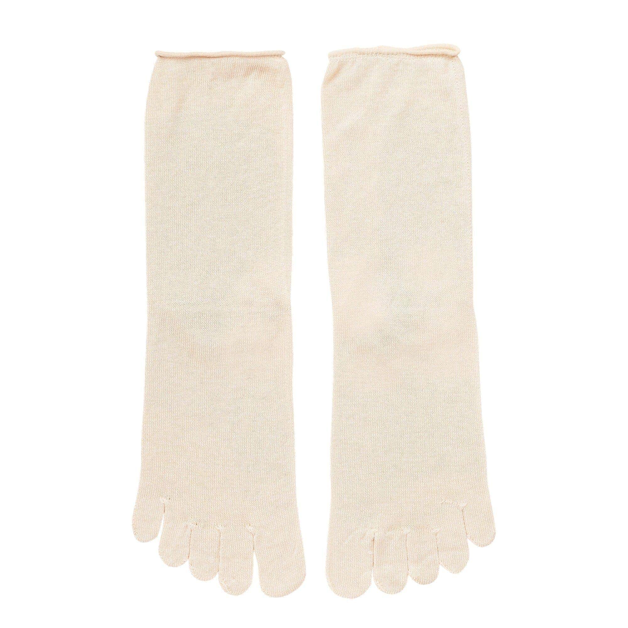 足なり直角　シルク混　５本指靴下（婦人）