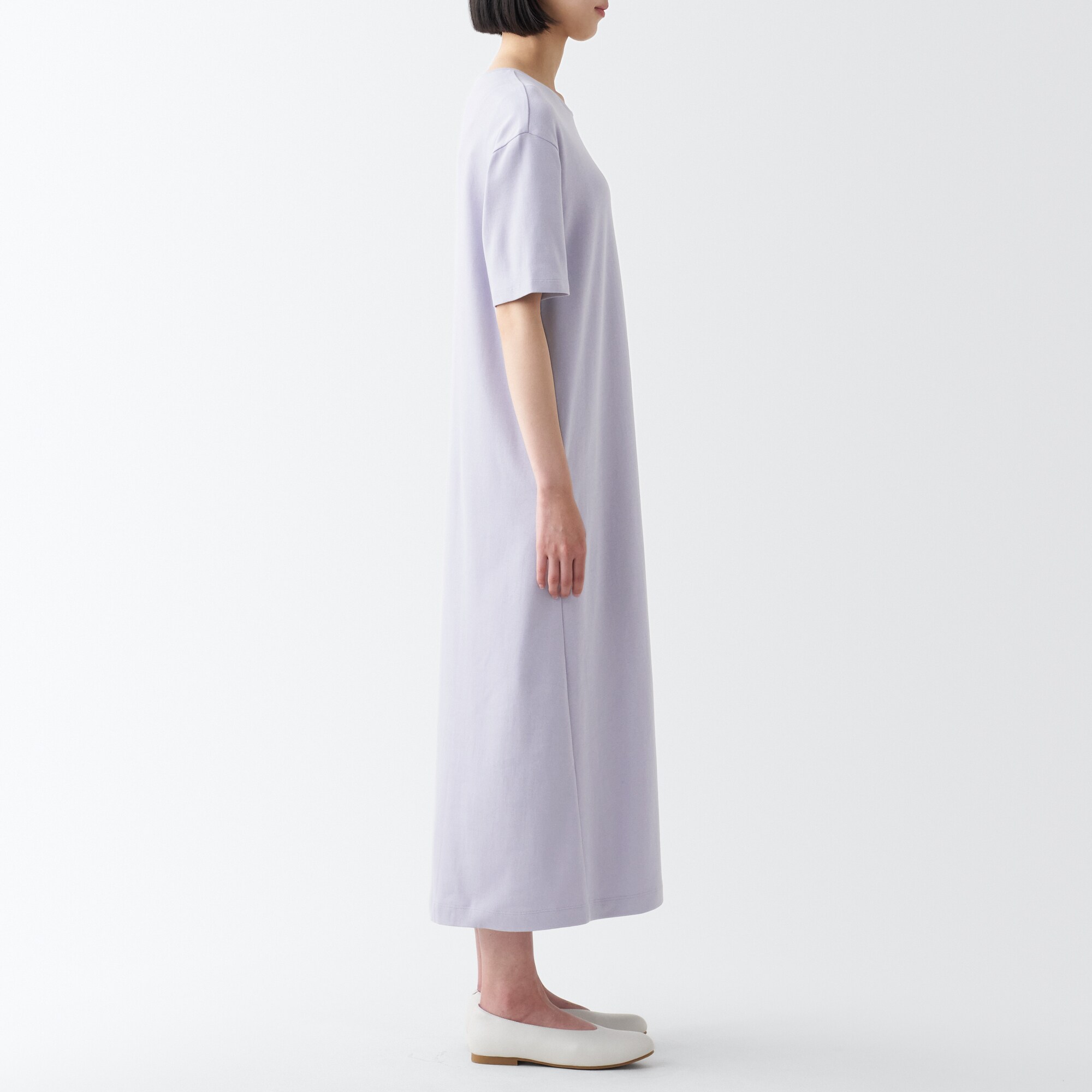 スムース編み半袖ワンピース