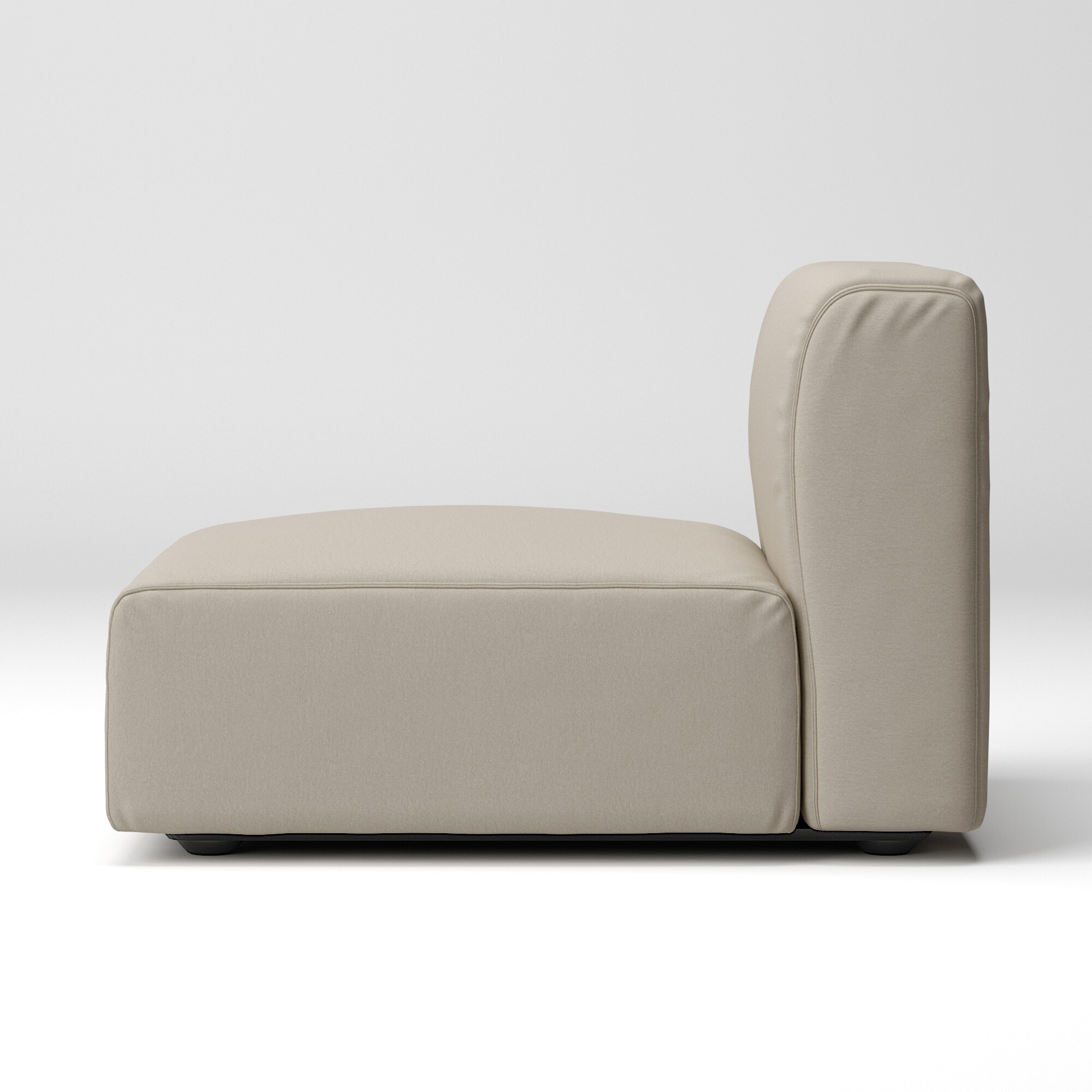 【カバー】洗いざらしの綿帆布ユニットソファアームレス・大・幅７７ｃｍ用カバー／生成