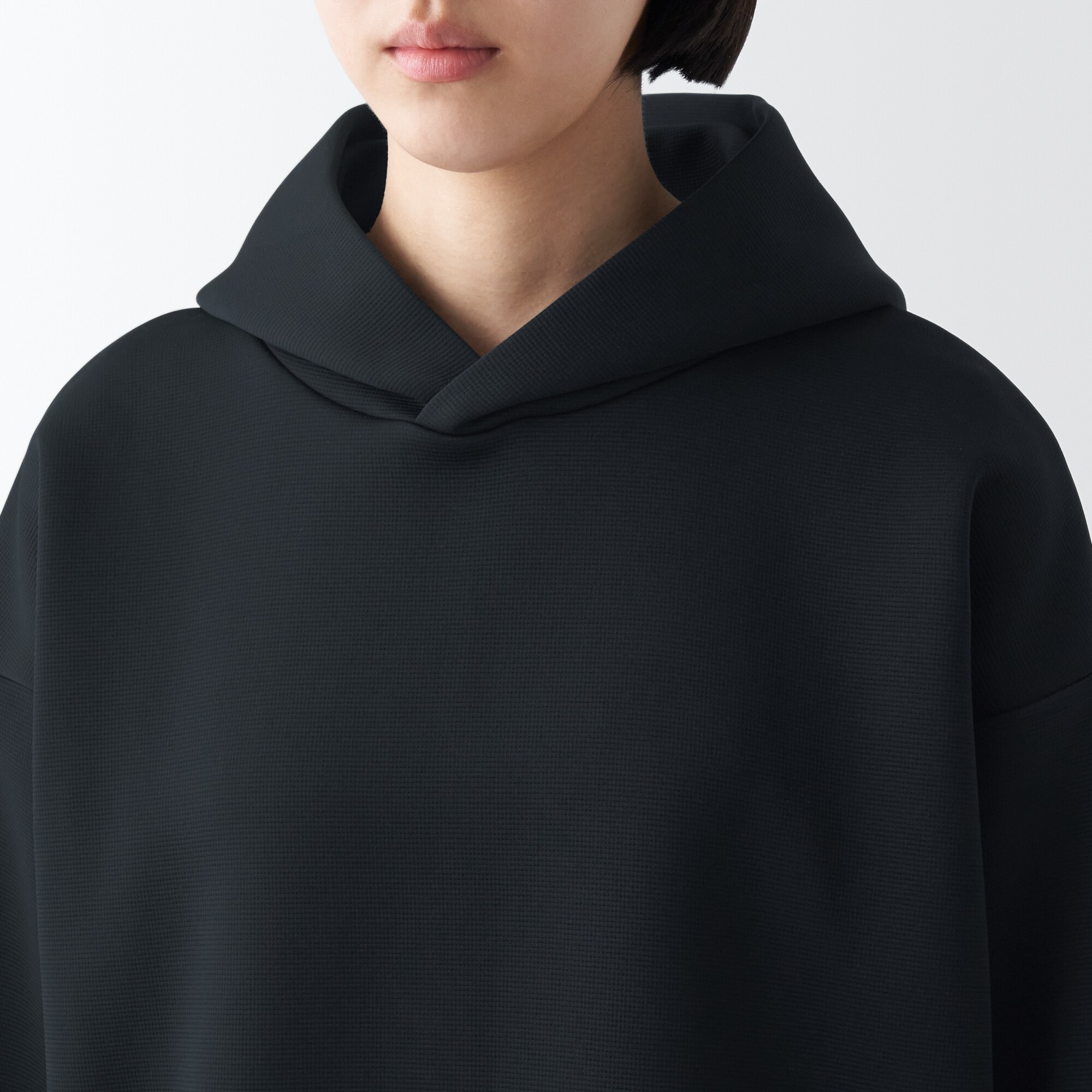 二重編みスウェットプルパーカー