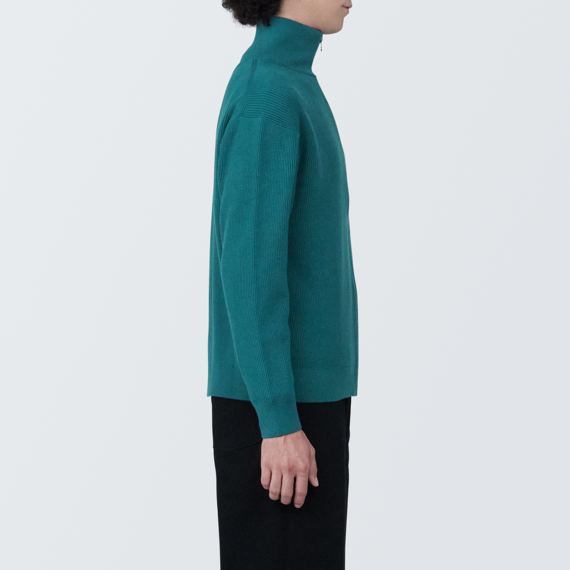 紳士　洗える畦編みフルジップカーディガン