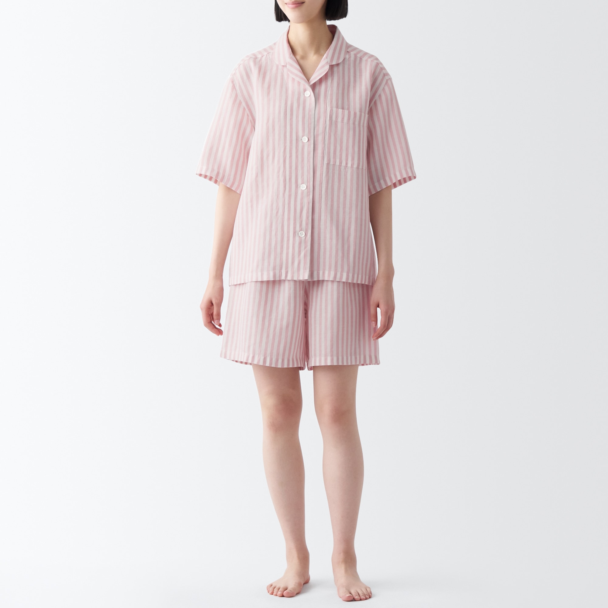 天然由来の接触冷感　リヨセル麻半袖パジャマ