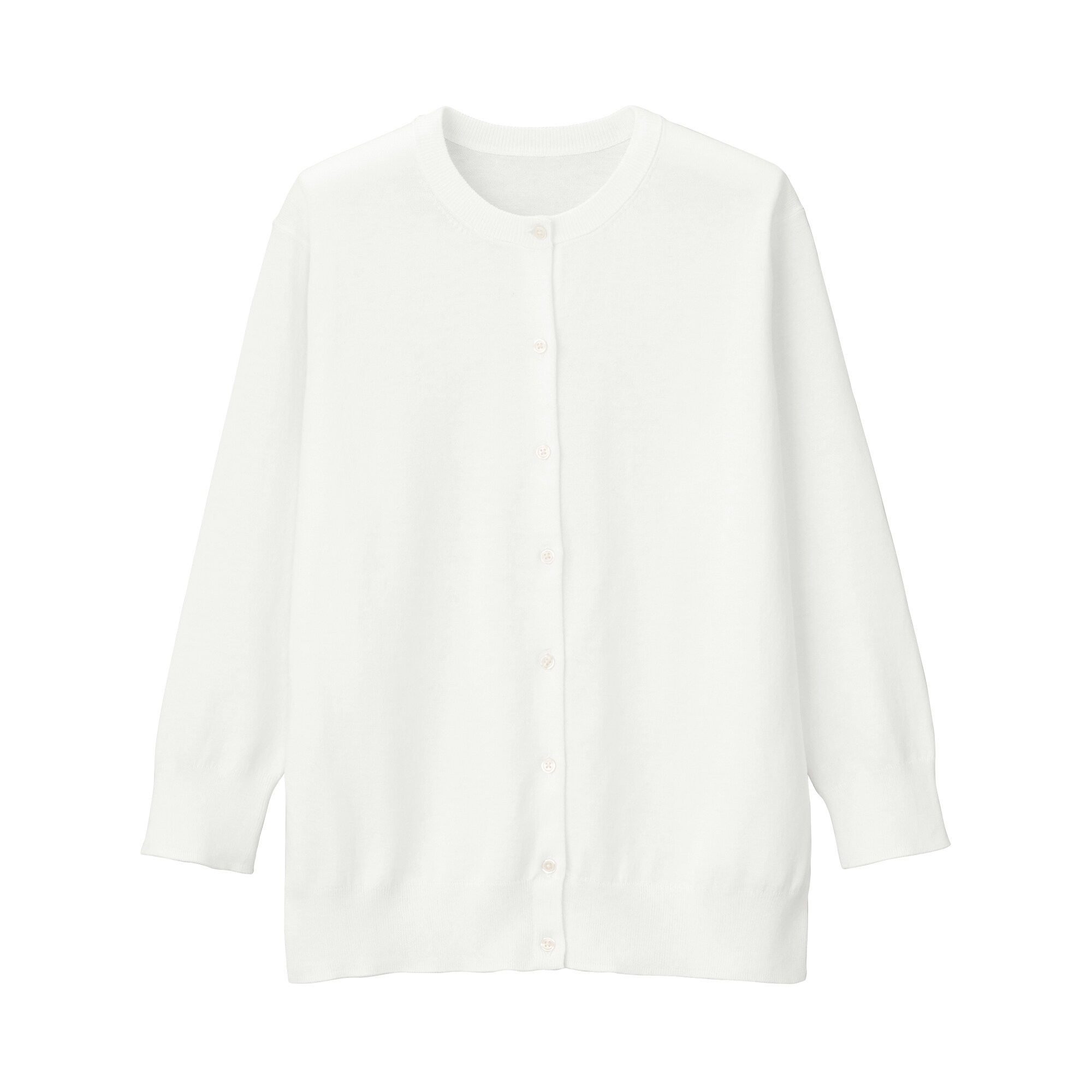 ＵＶカット強撚クルーネックカーディガン（七分袖）