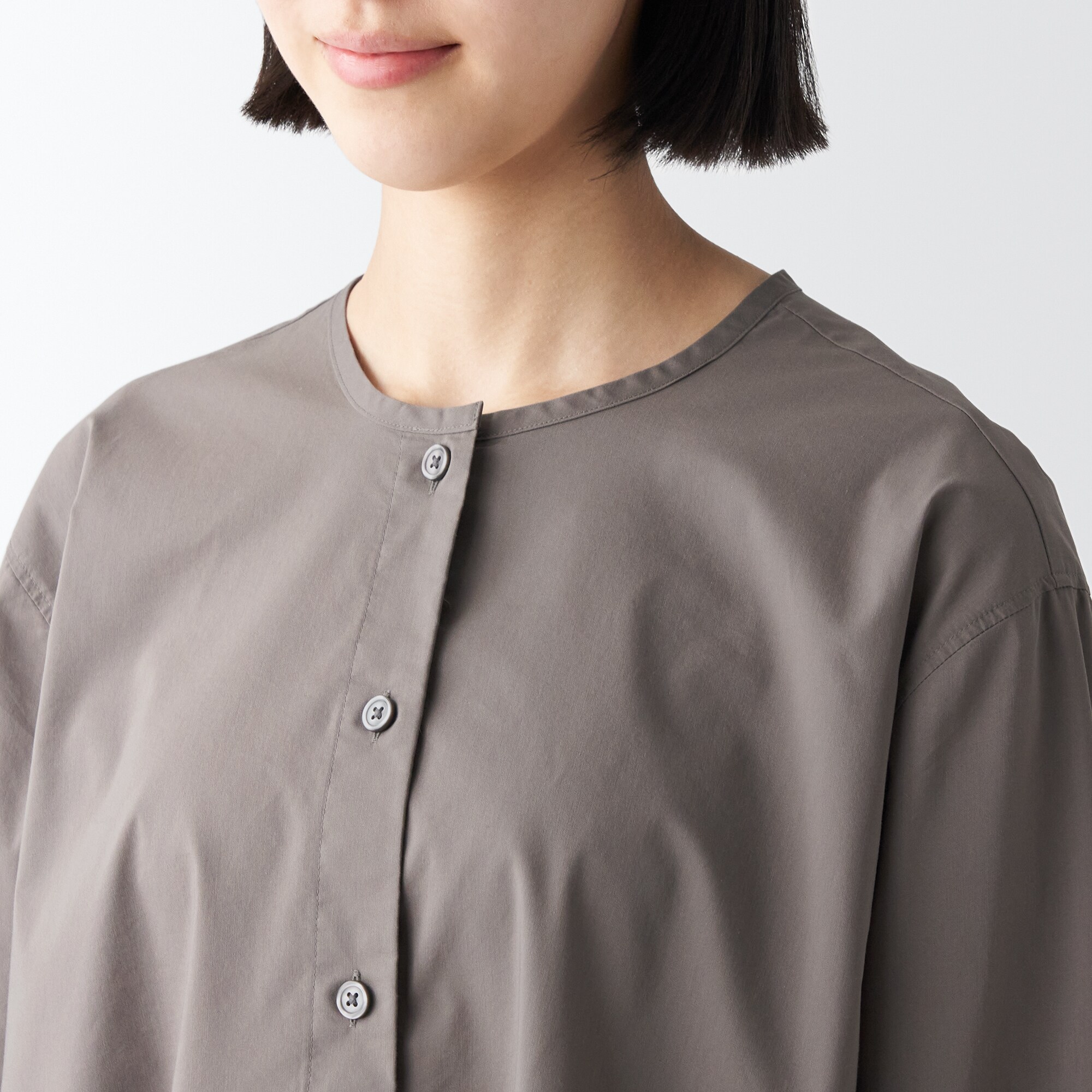 乾きやすいブロード長袖チュニック