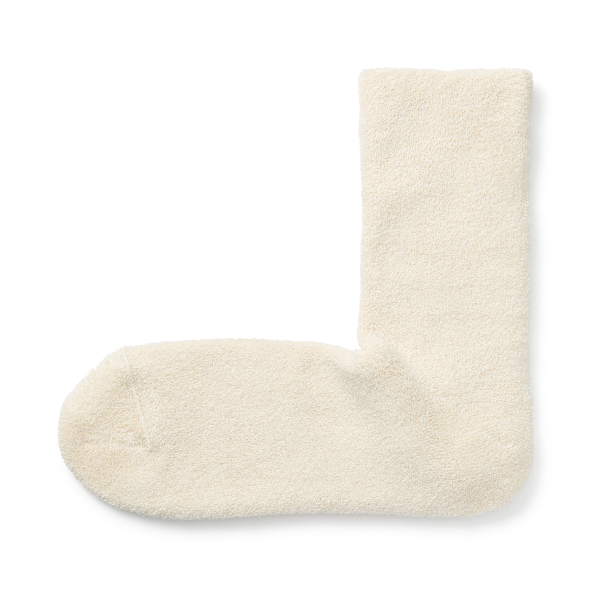 足なり直角　履き口やわらか　両面パイル編み　ルームソックス