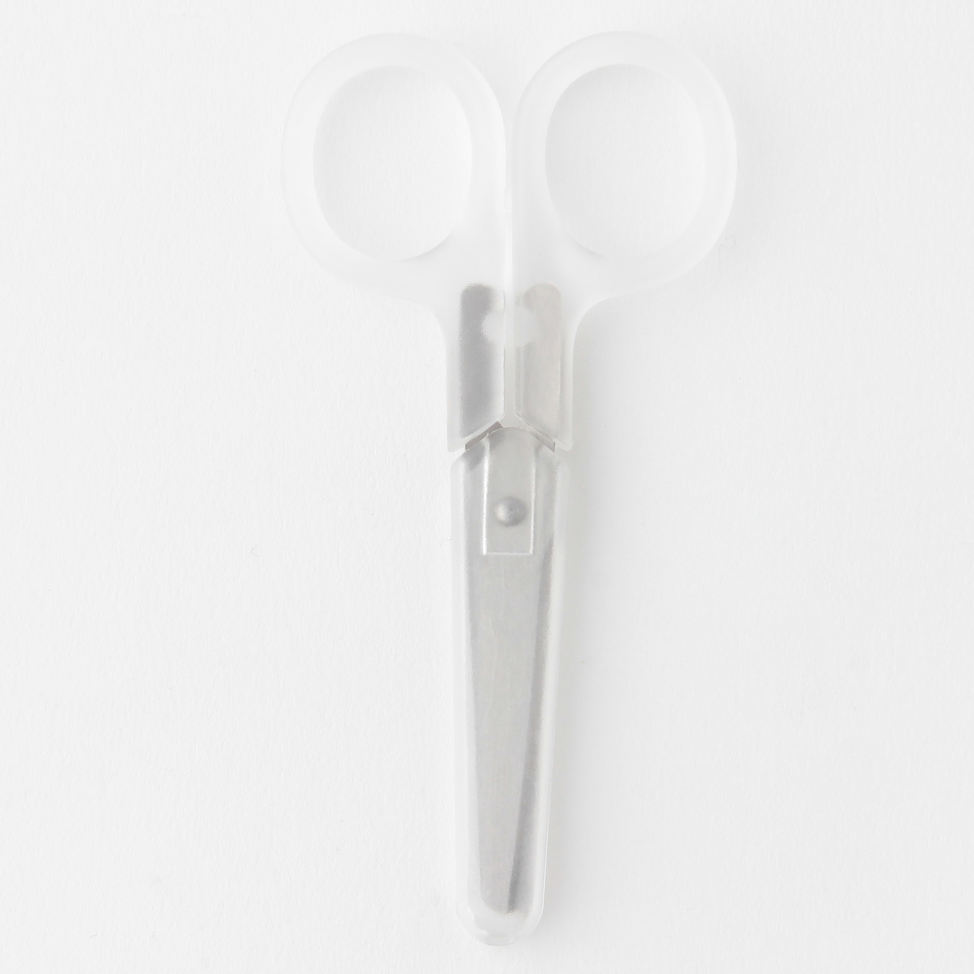 ステンレス左利き用はさみ　クリア・全長約１０．５ｃｍ