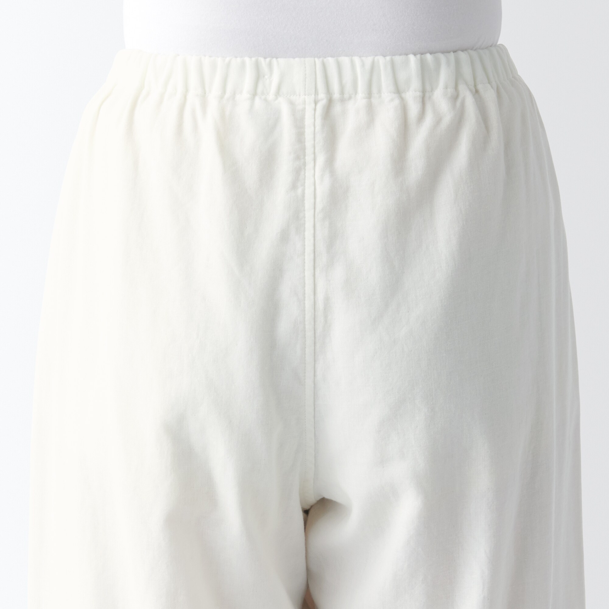 婦人　脇に縫い目のない　二重ガーゼパジャマ（パイピング）