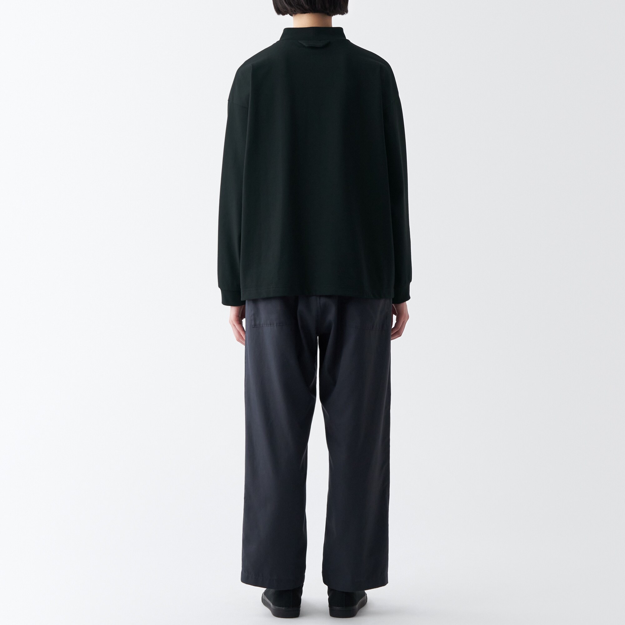 天竺編みハイネック長袖Ｔシャツ