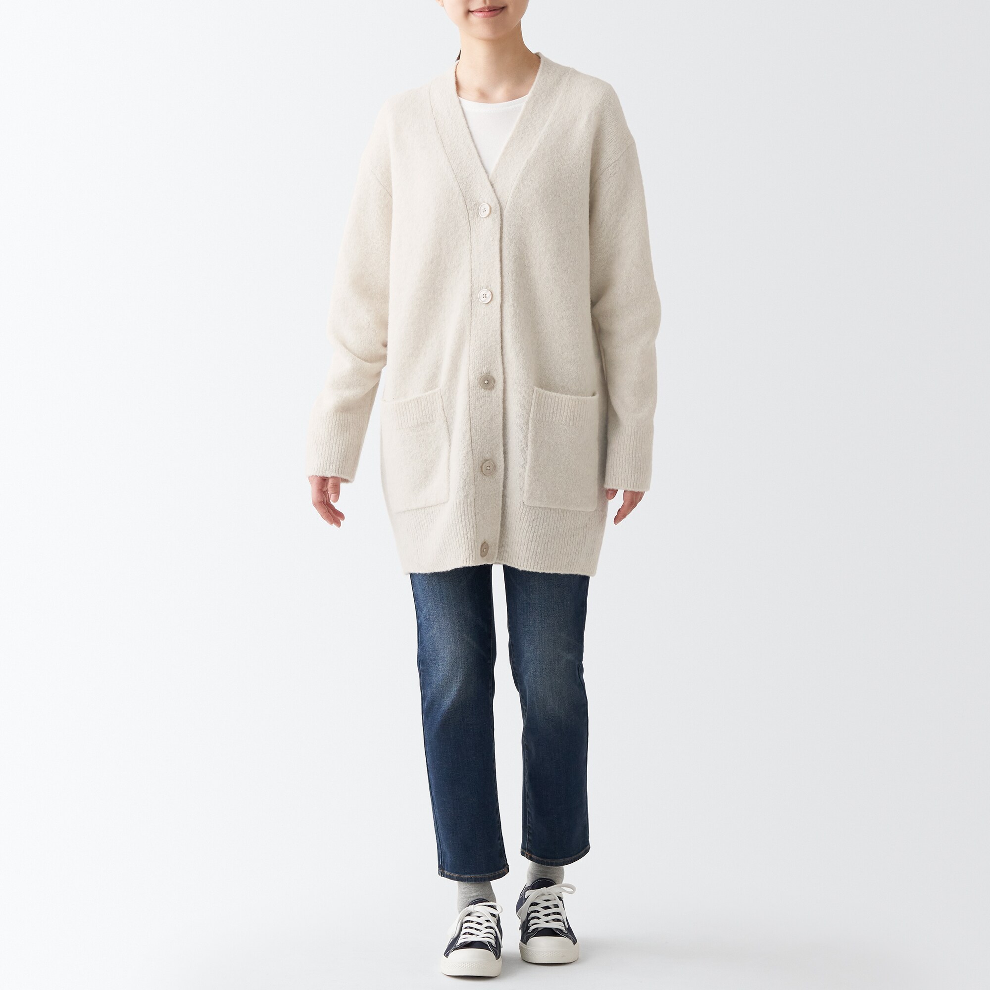 ヤク混Ｖネックカーディガン