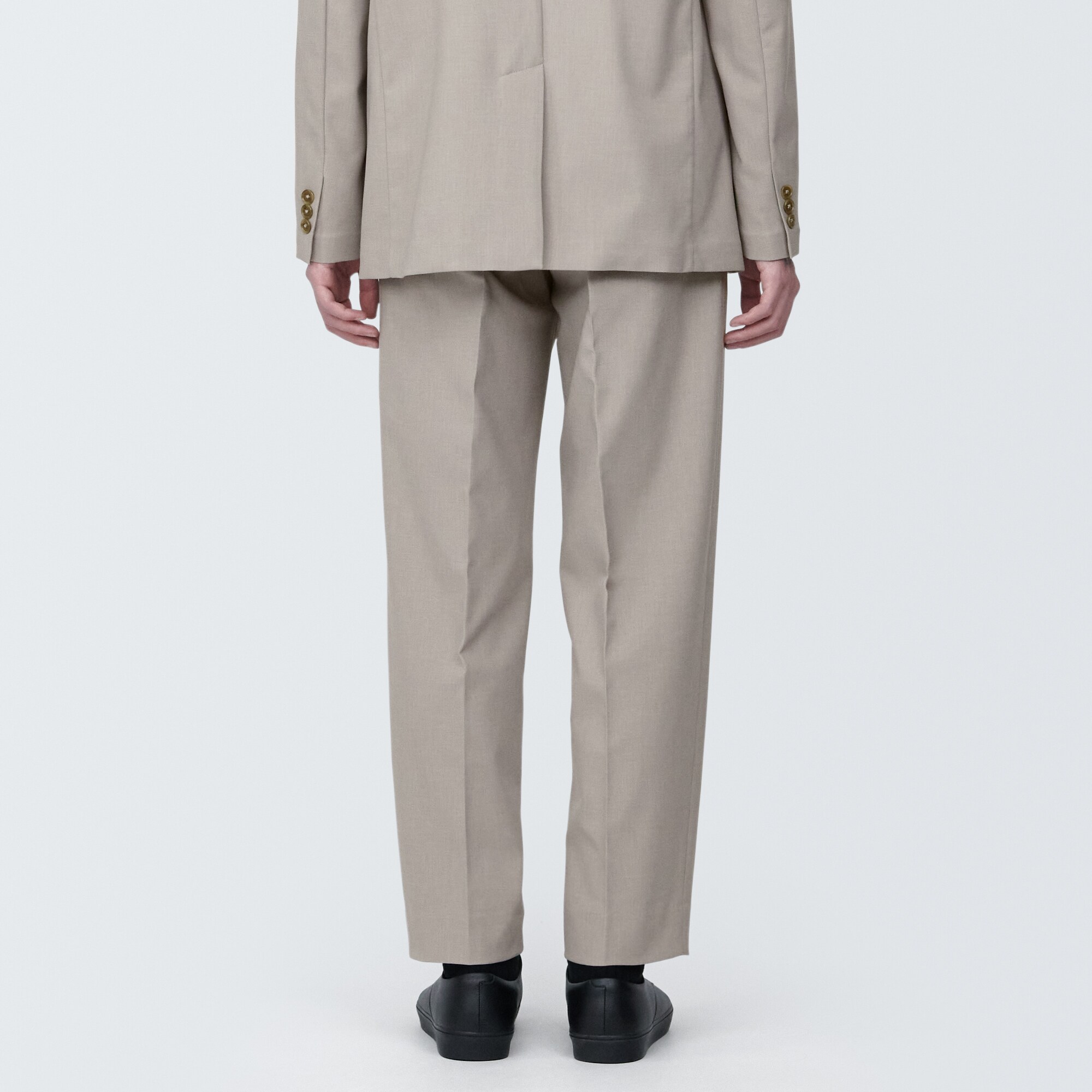 紳士　シワになりにくいストレッチワンタックパンツ