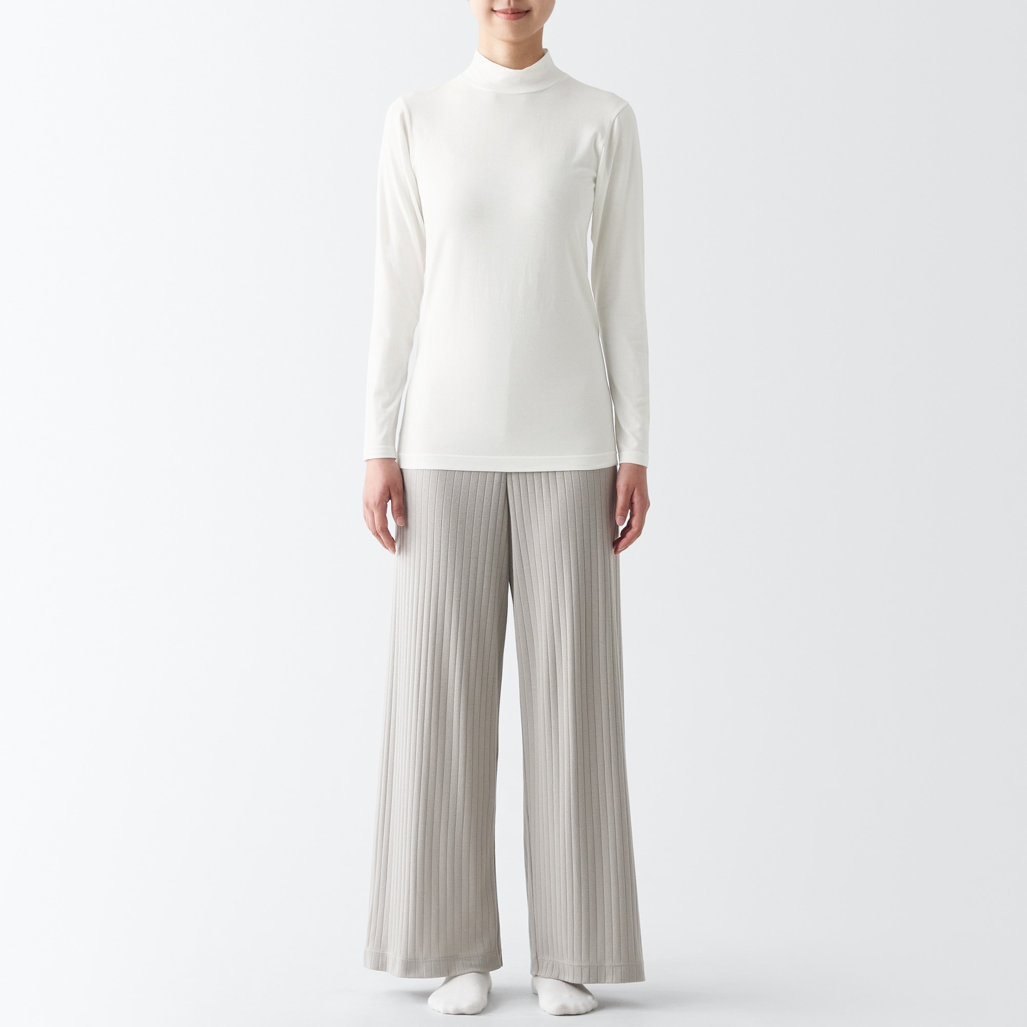 あったか綿　ハイネック長袖Ｔシャツ