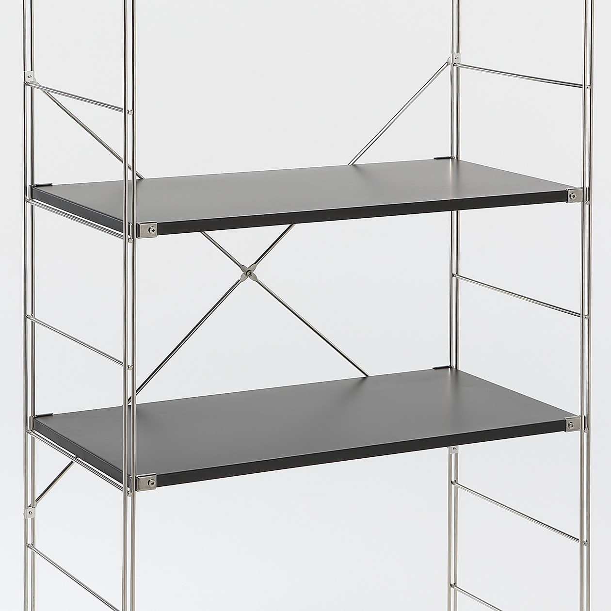 ステンレスユニットシェルフ用・追加棚・ダークグレー／幅４２ｃｍ～８４ｃｍタイプ用