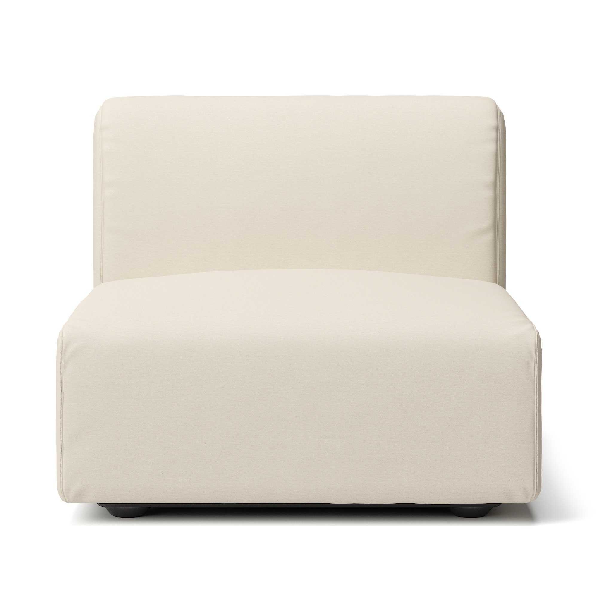 【カバー】洗いざらしの綿帆布ユニットソファアームレス・大・幅７７ｃｍ用カバー／生成