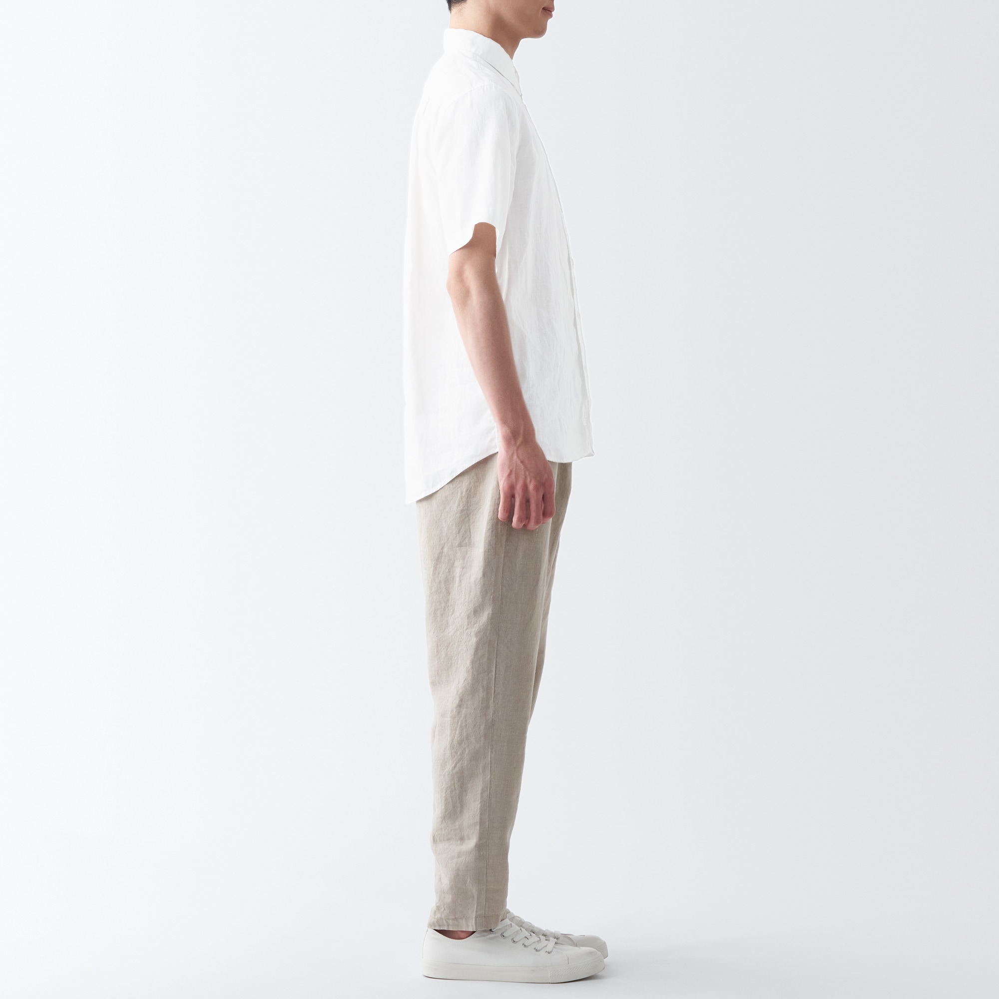 ヘンプ洗いざらし半袖シャツ