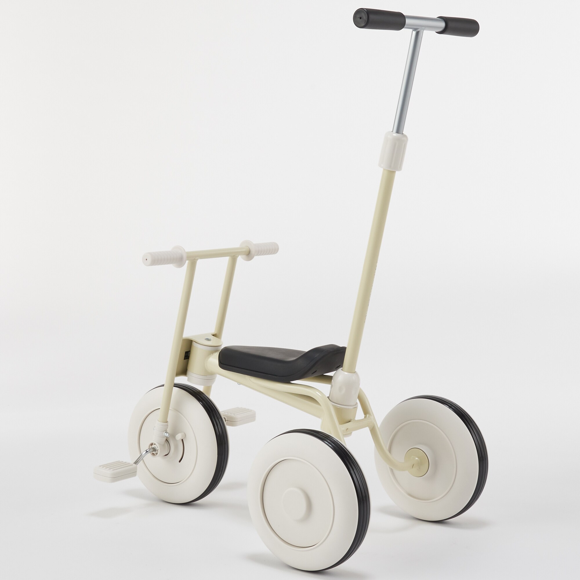 三輪車・舵取り棒付き　アイボリー