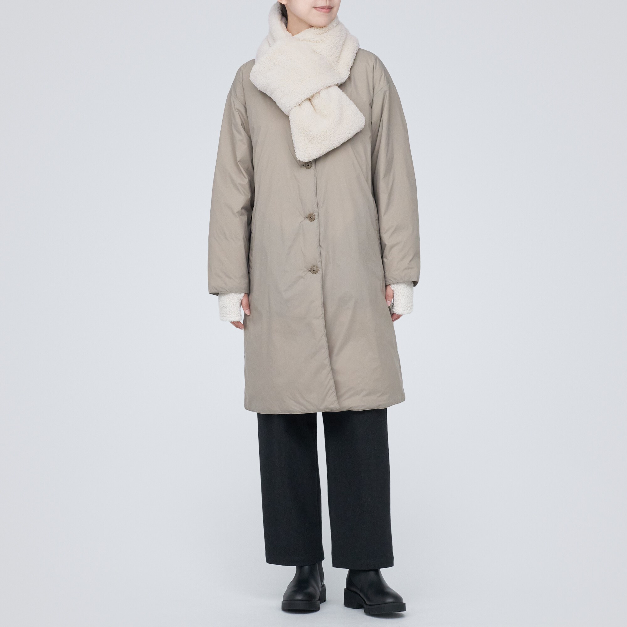 再生ポリエステル　ボア　ボケッタブル　マフラー　