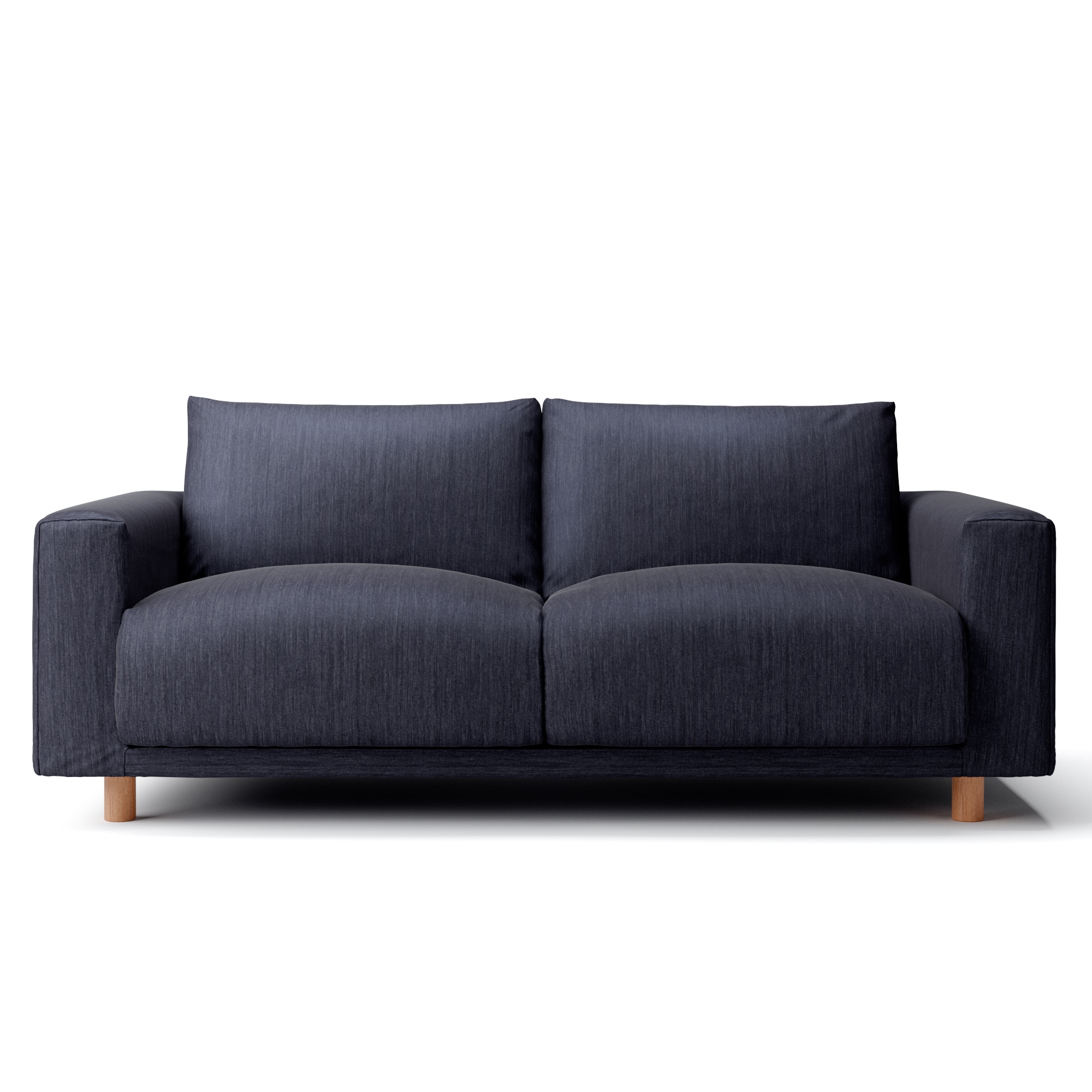 【カバー】綿デニムソファ本体・２．５シーター・フェザー・ポケットコイル用カバー／ネイビー