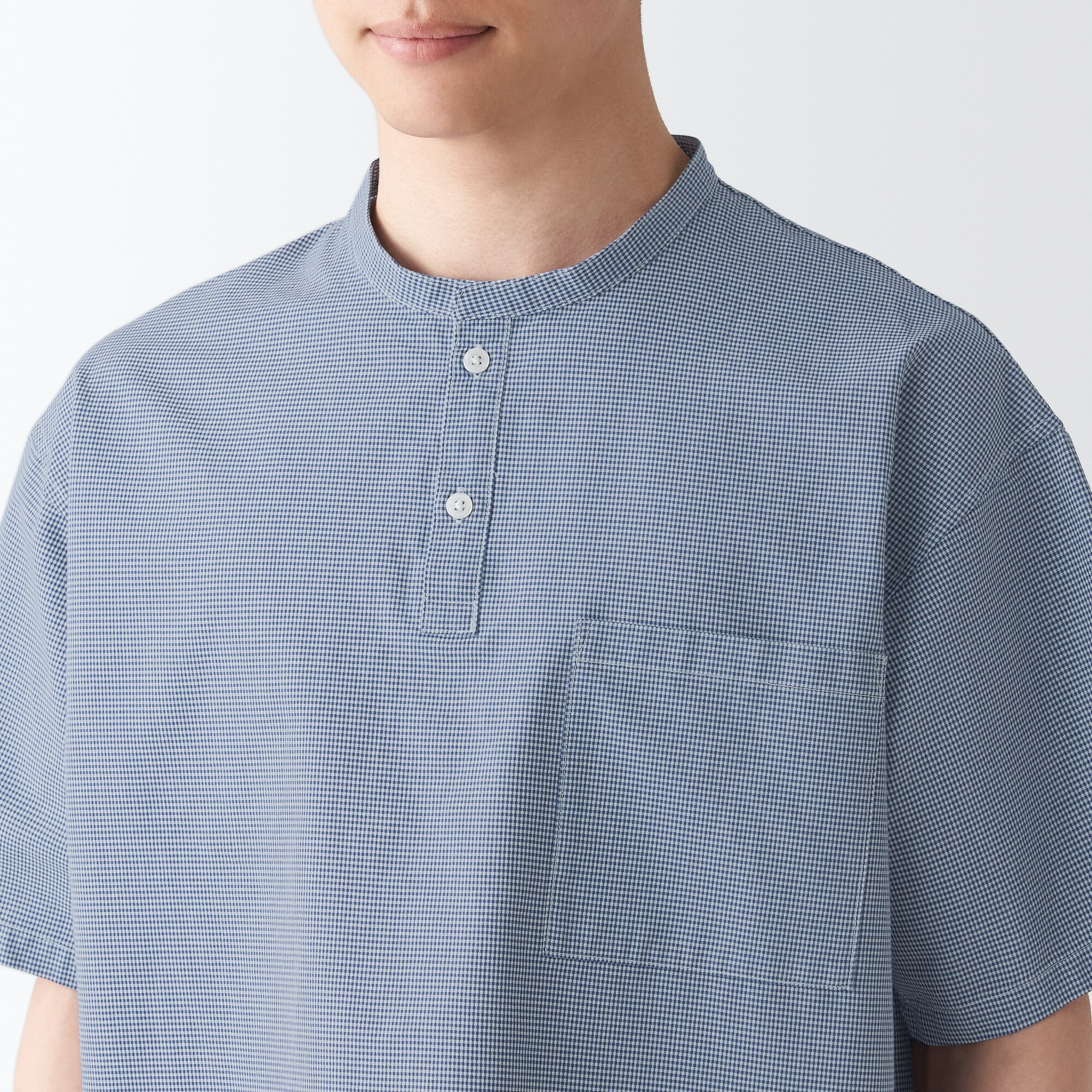 和紙混スタンドカラーシャツ（紳士）