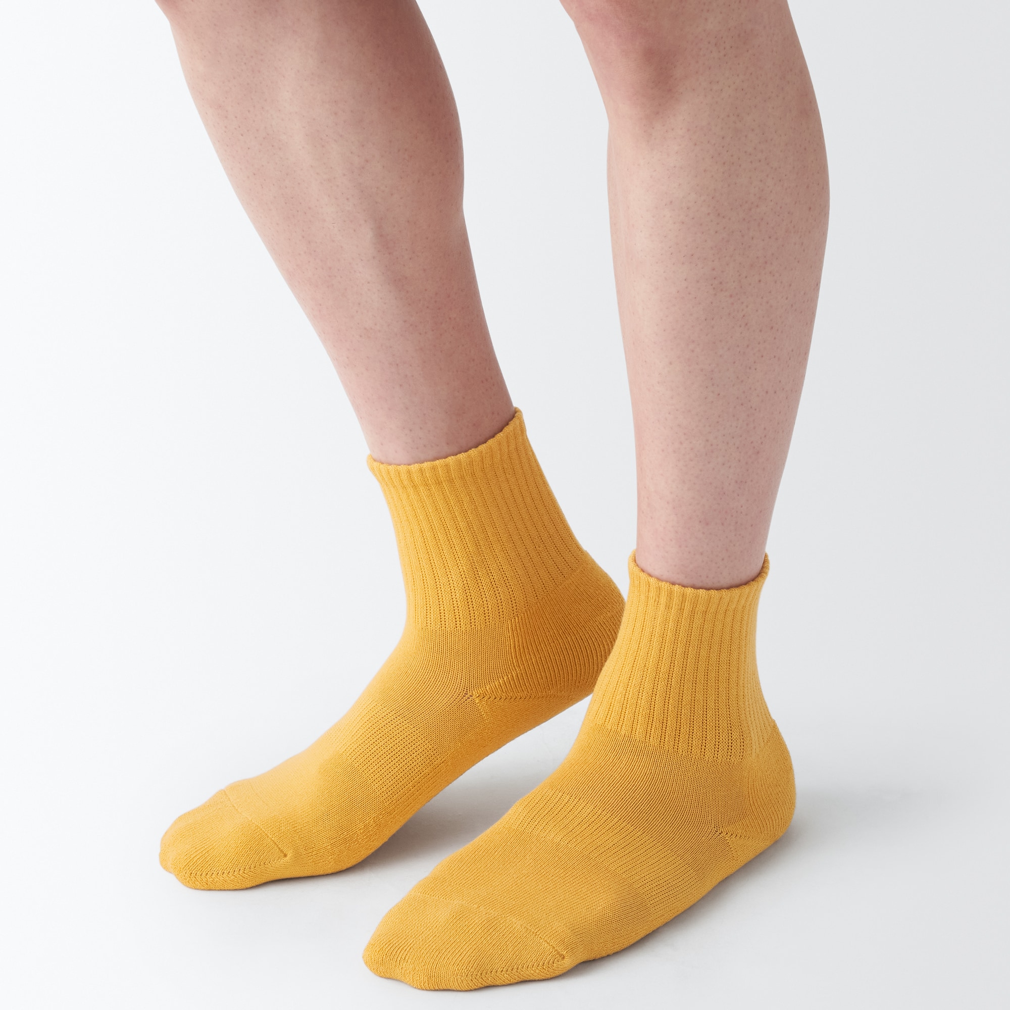 【ネットストア先行販売】紳士　足なり直角　パイル編み　ショート丈靴下（無地）