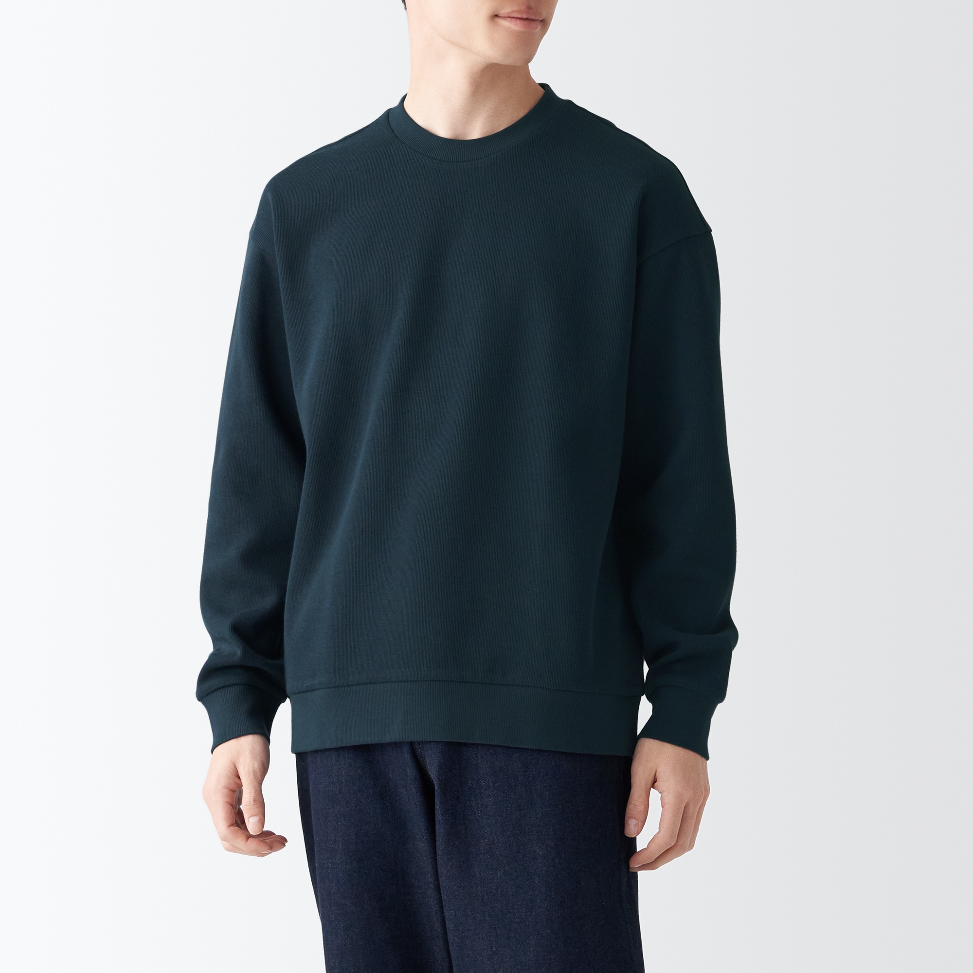 二重編みクルーネックプルオーバー