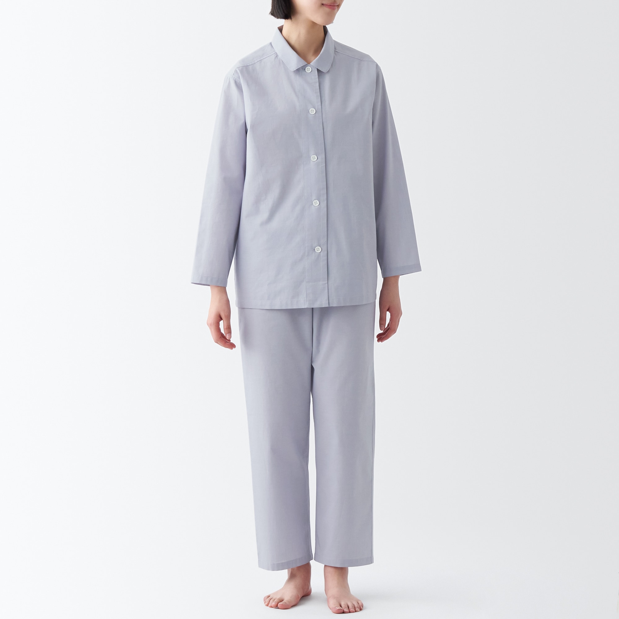 【年中着られる定番】綿ブロード　長袖パジャマ