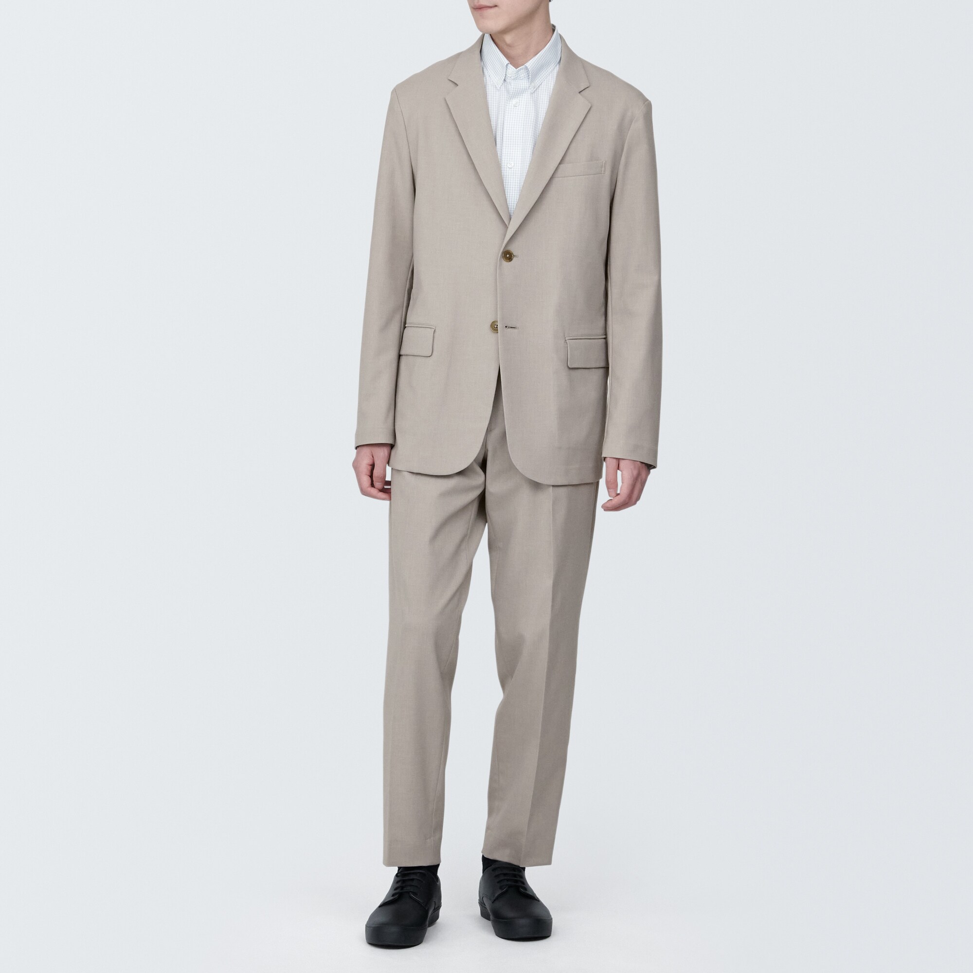 紳士　シワになりにくいストレッチワンタックパンツ