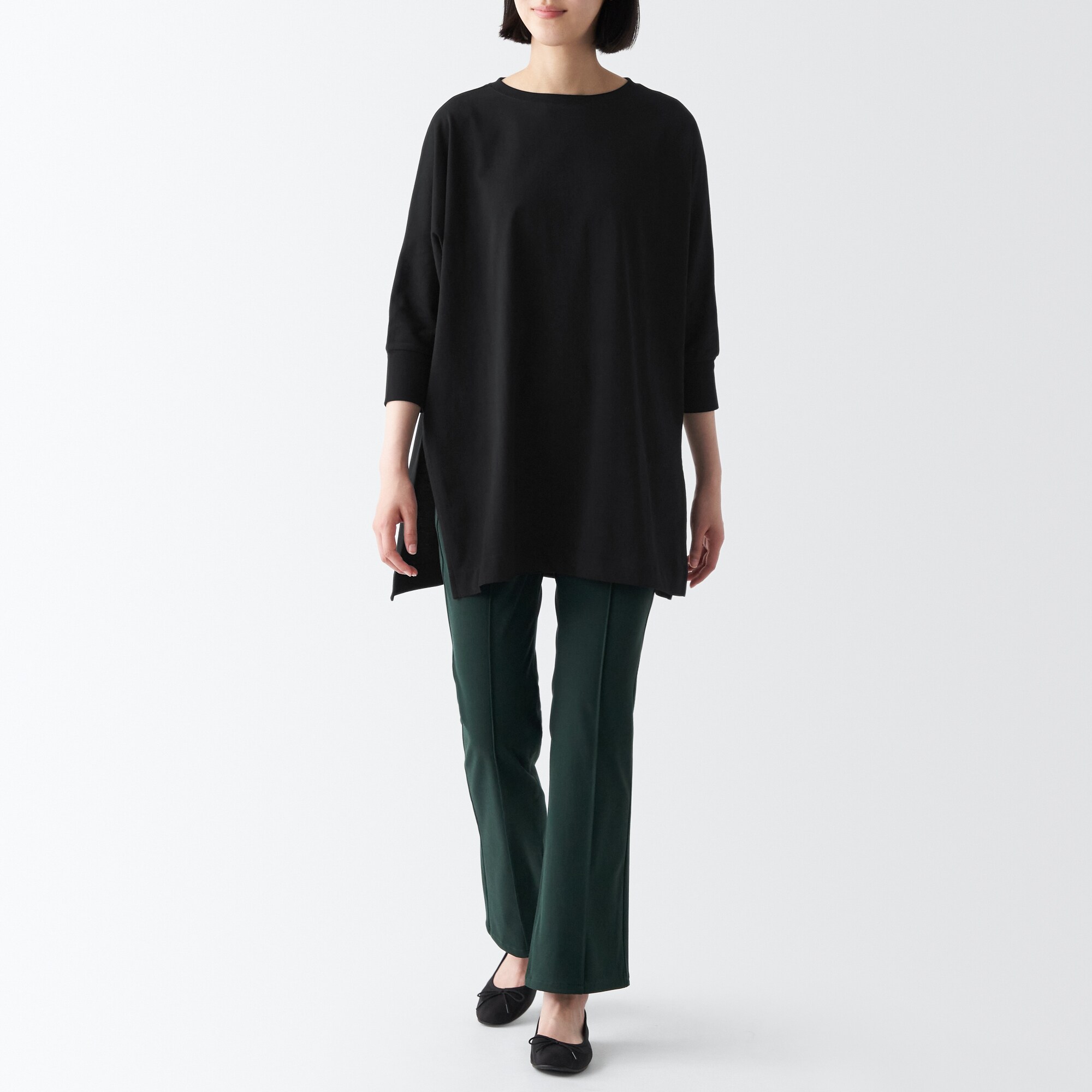 ＵＶカット天竺編み七分袖チュニック