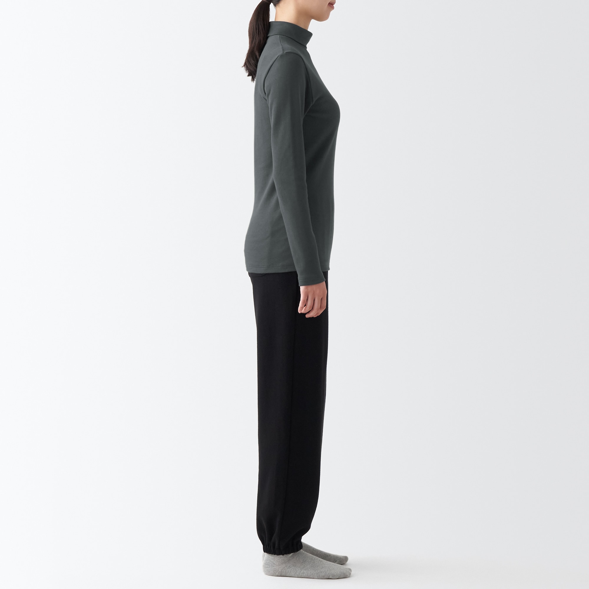 あったか綿　厚手　タートルネック長袖Ｔシャツ