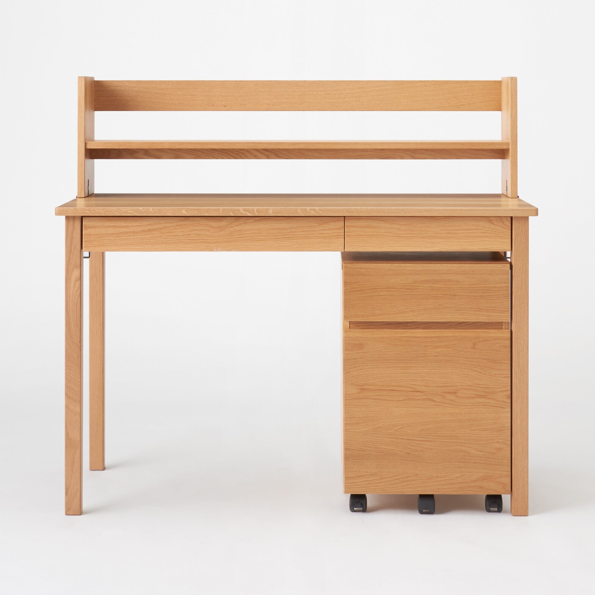 木製デスクキャビネット　オーク材突板