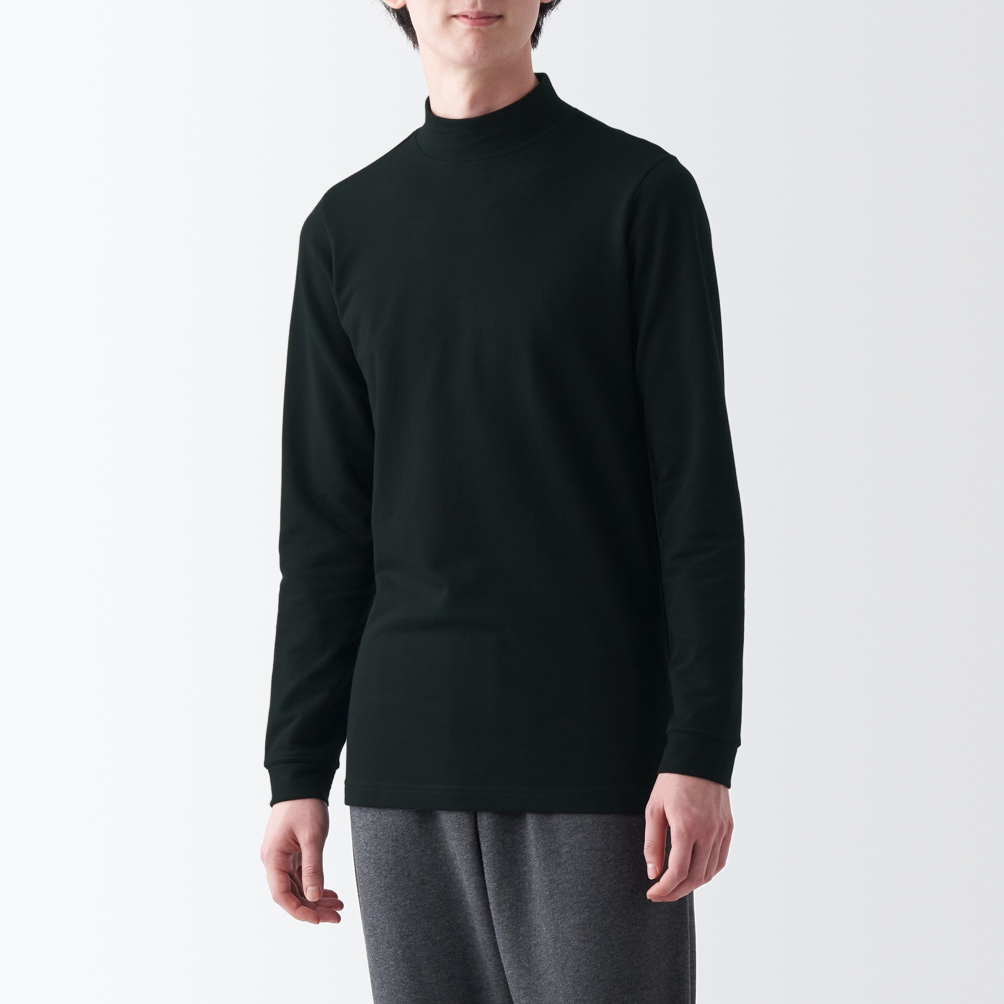 あったか綿　厚手　ハイネック長袖Ｔシャツ