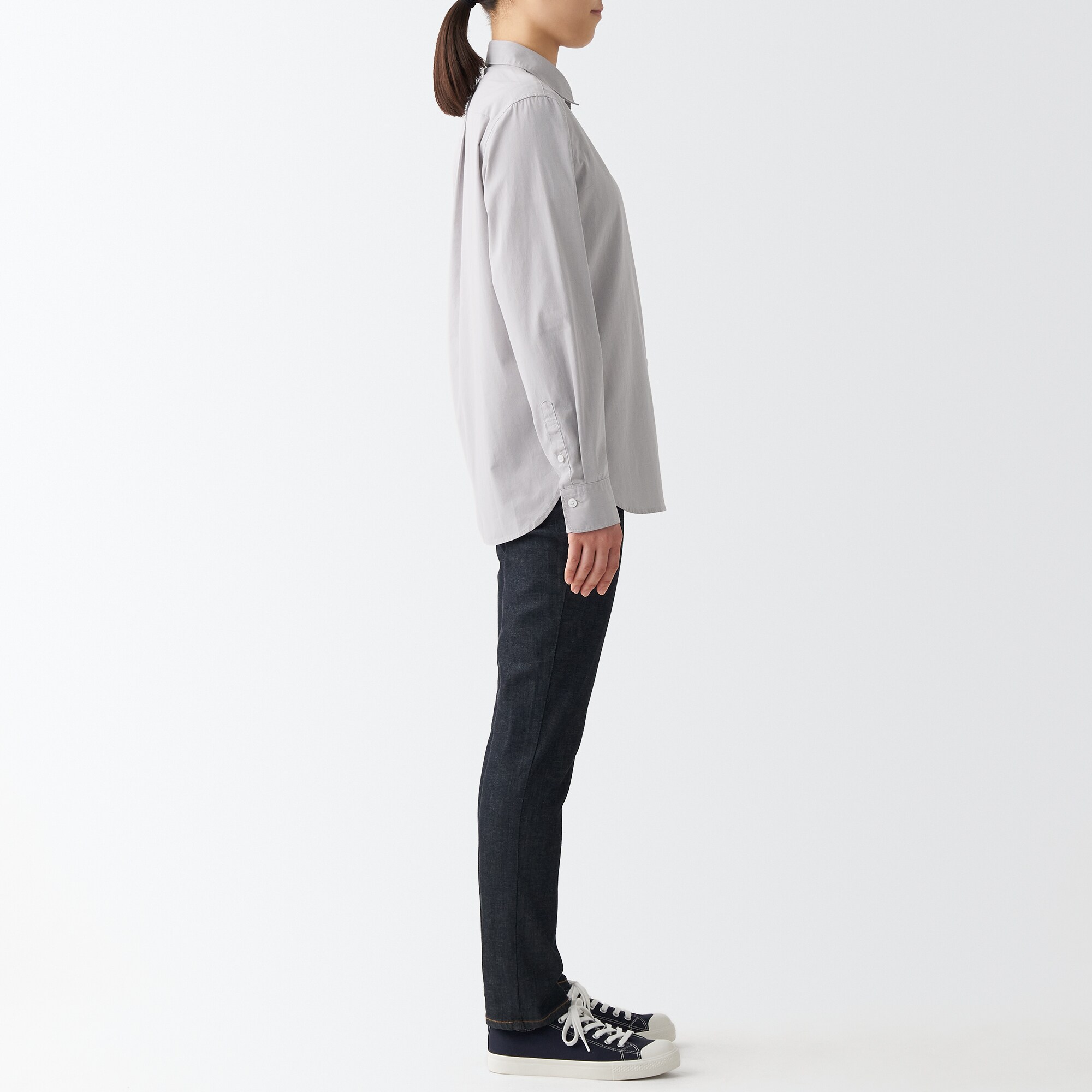 洗いざらしブロードレギュラーカラーシャツ