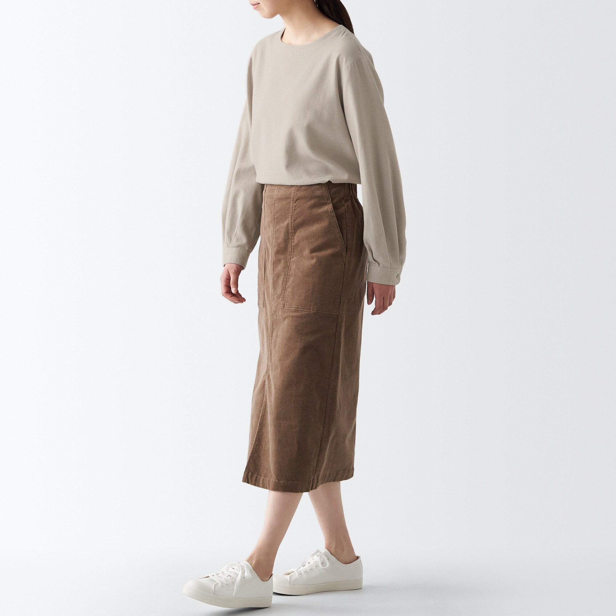 両面起毛フランネル長袖ブラウス