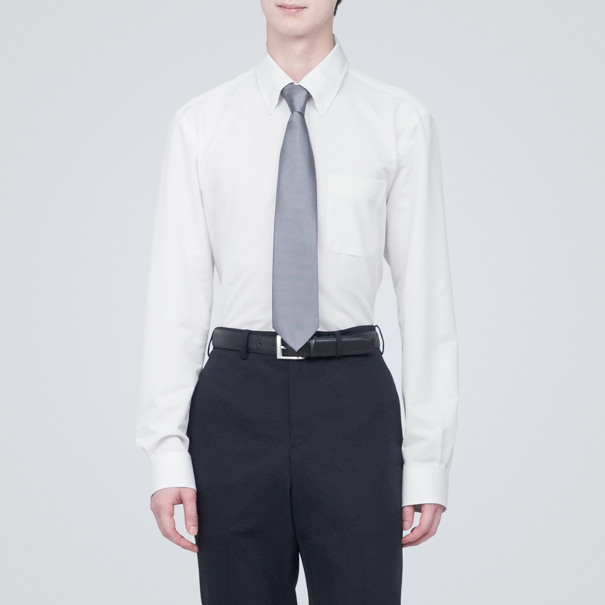 ノンアイロンジャージーボタンダウン長袖シャツ