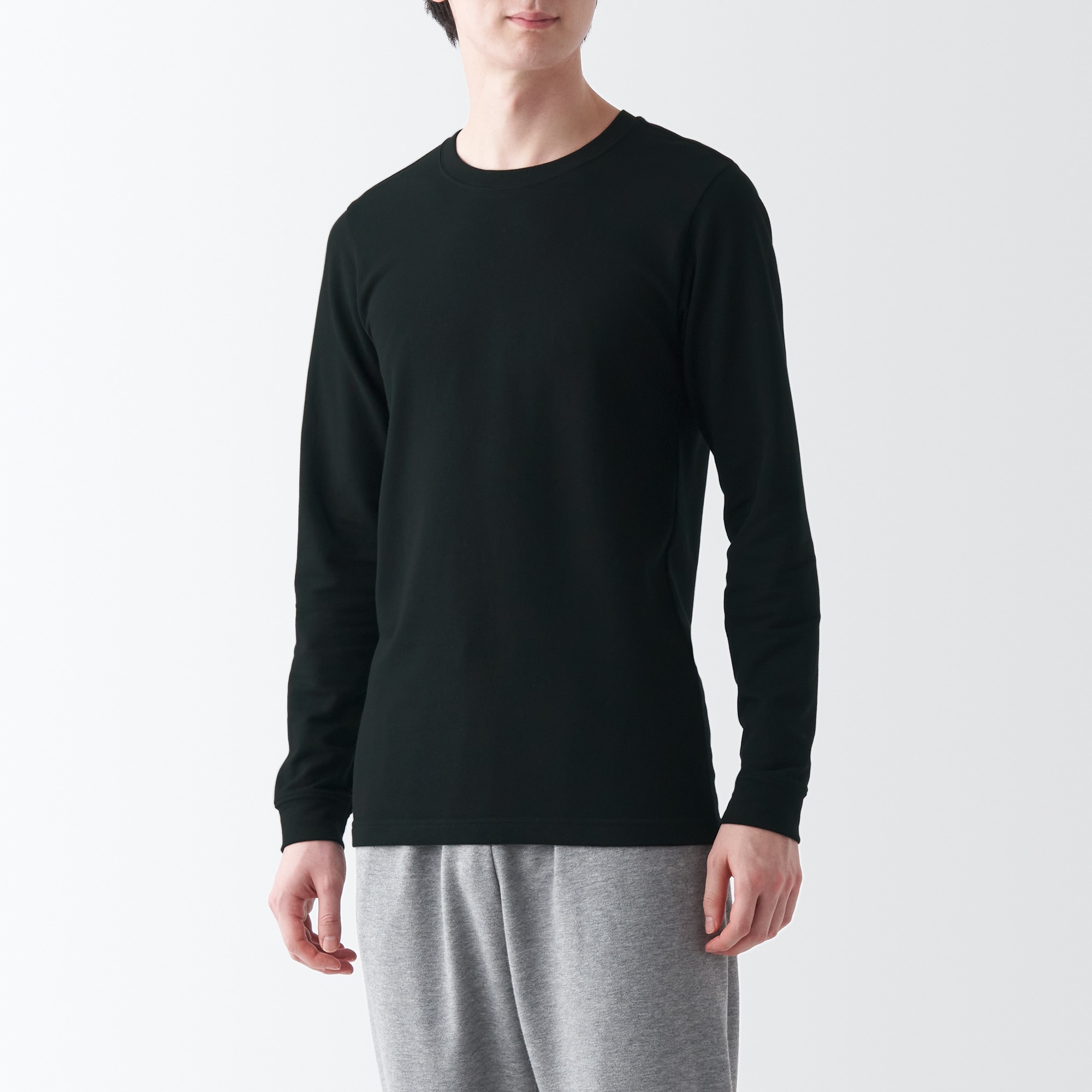 あったか綿　厚手　クルーネック長袖Ｔシャツ