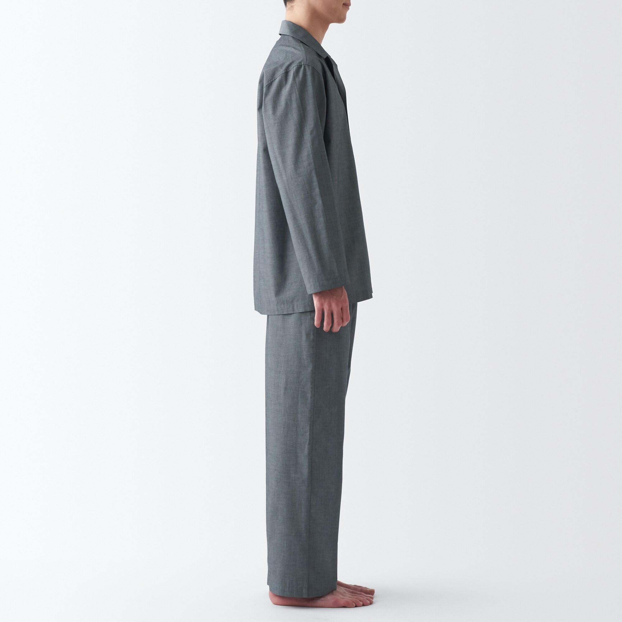 【年中着られる定番】綿ブロード　長袖パジャマ