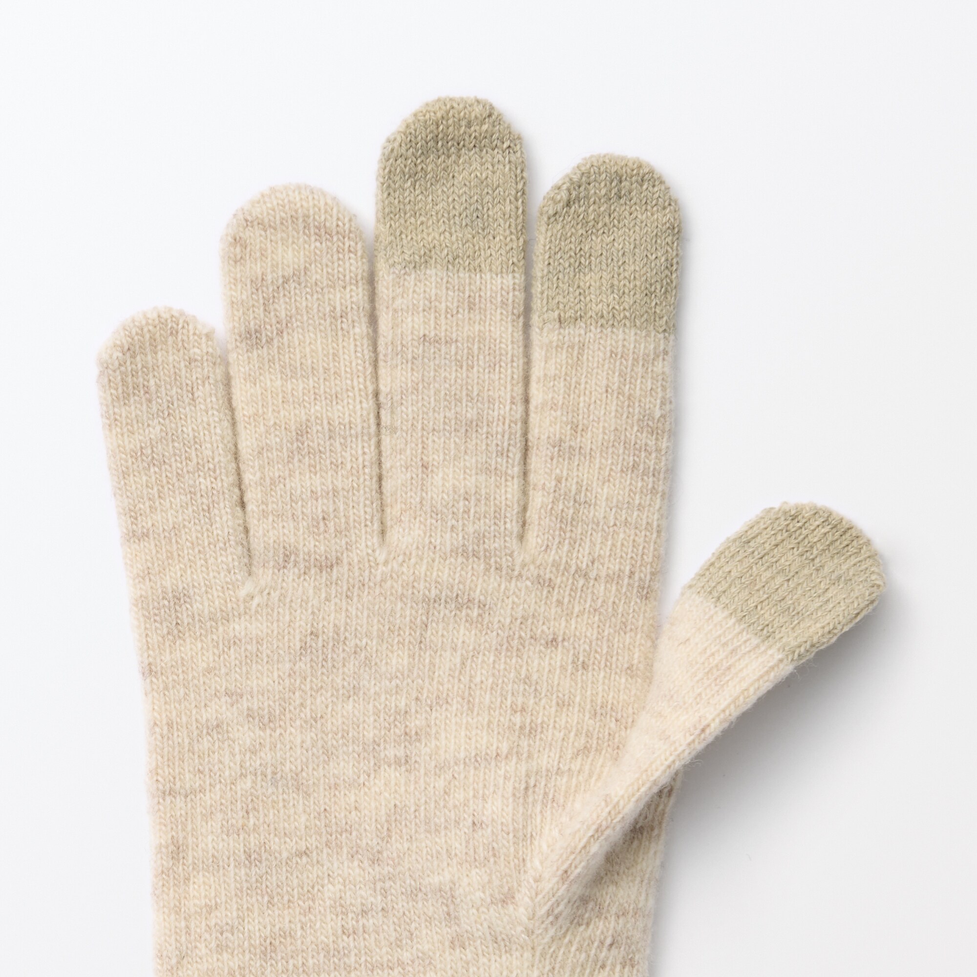 ウール混　裏起毛　　タッチパネル手袋　