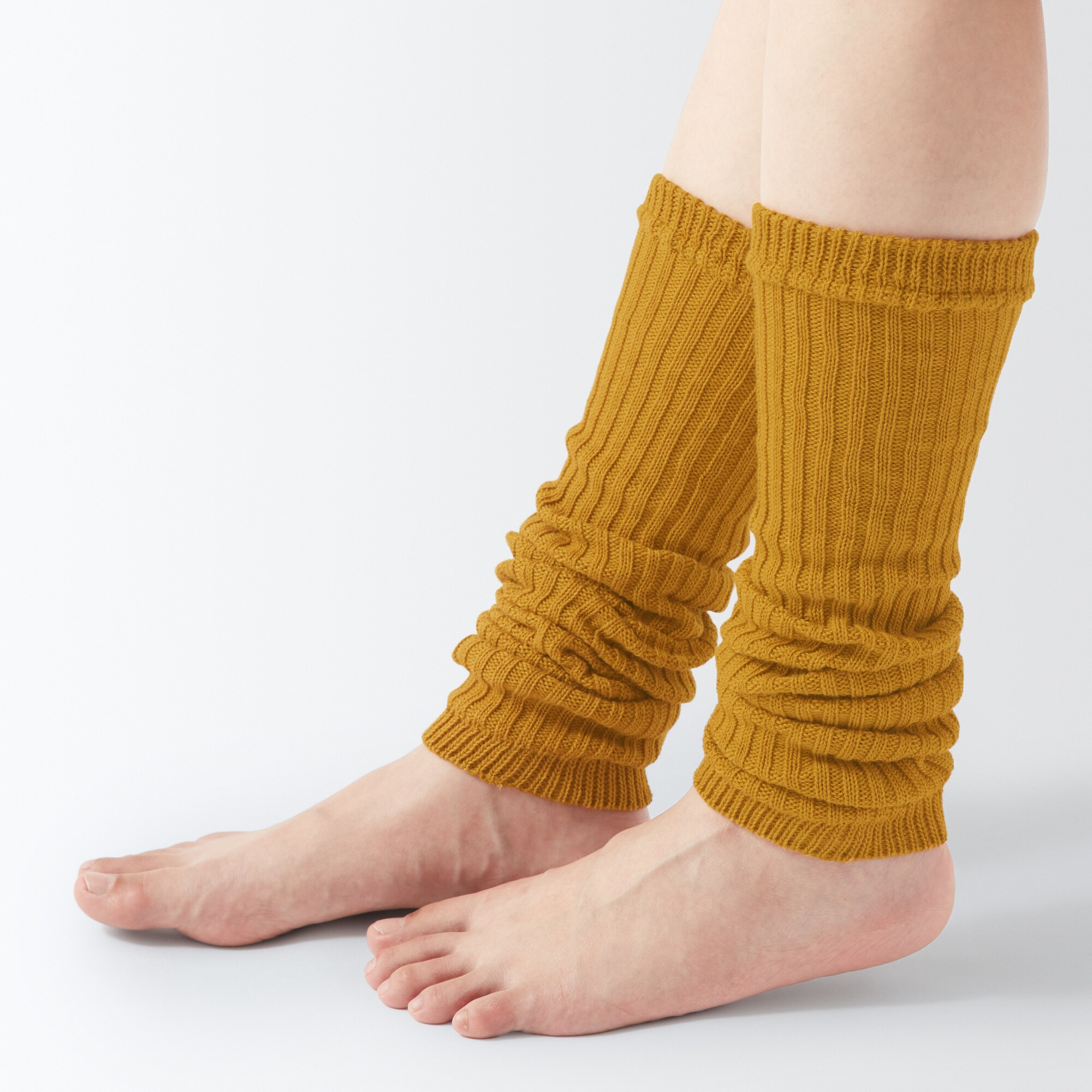 あったか綿　手にも使える　レッグウォーマー（ウール入り）