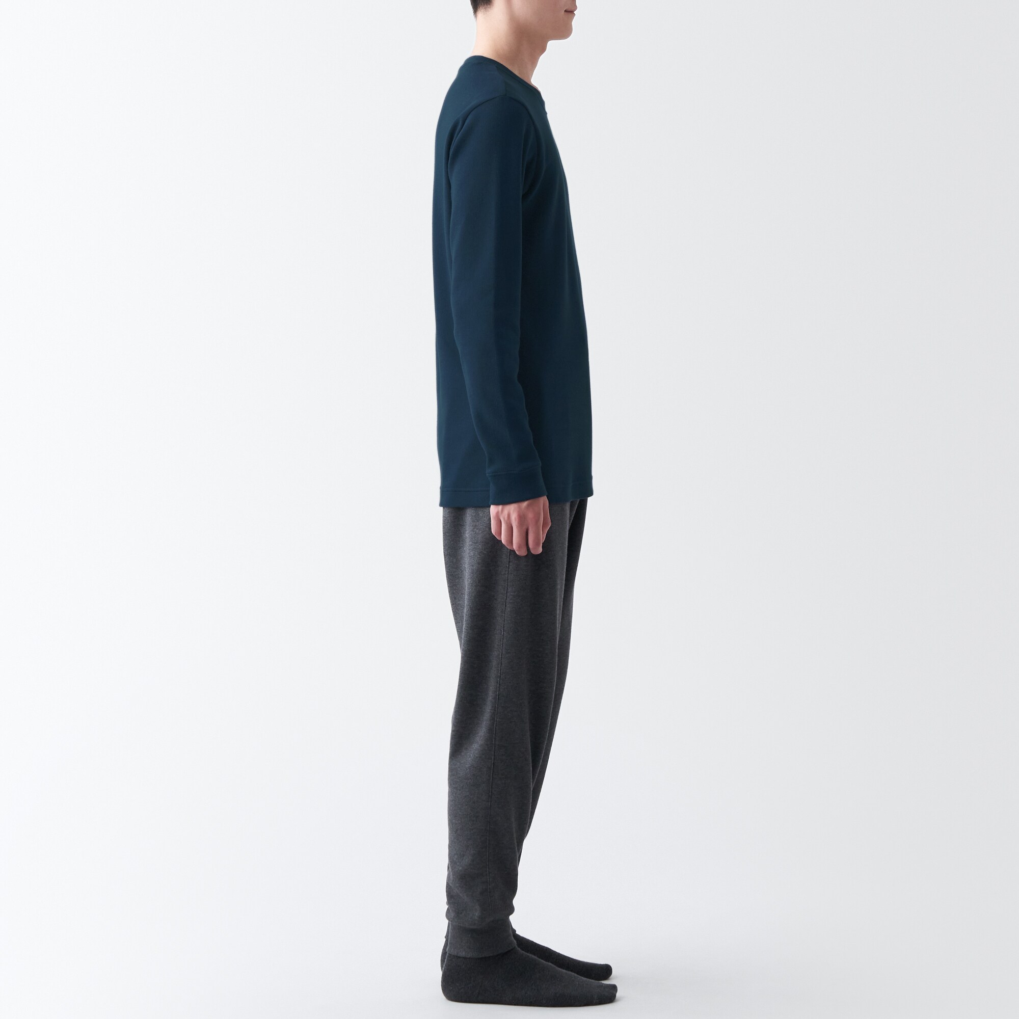 あったか綿　ウール　クルーネック長袖Ｔシャツ