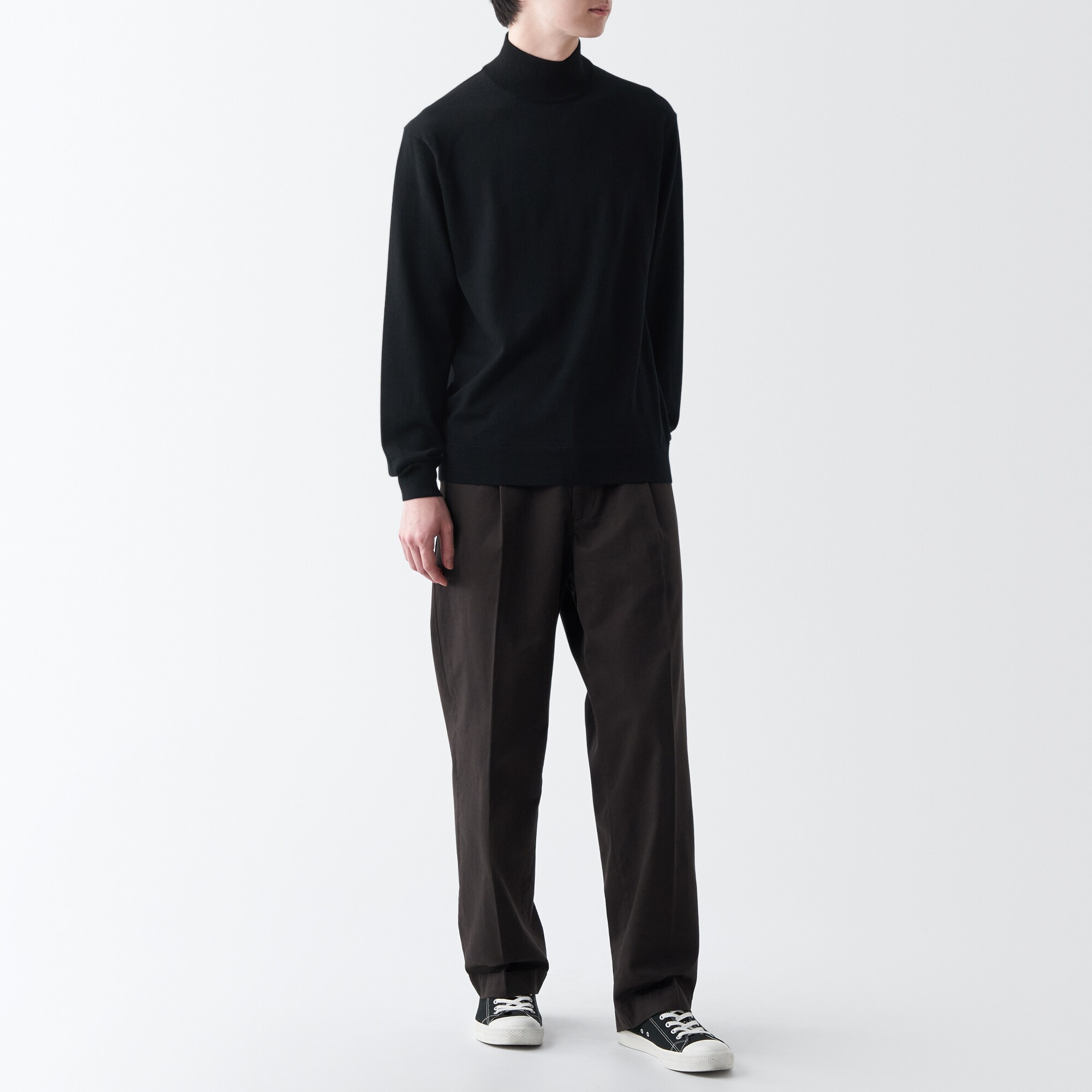 洗えるウールハイゲージハイネックセーター