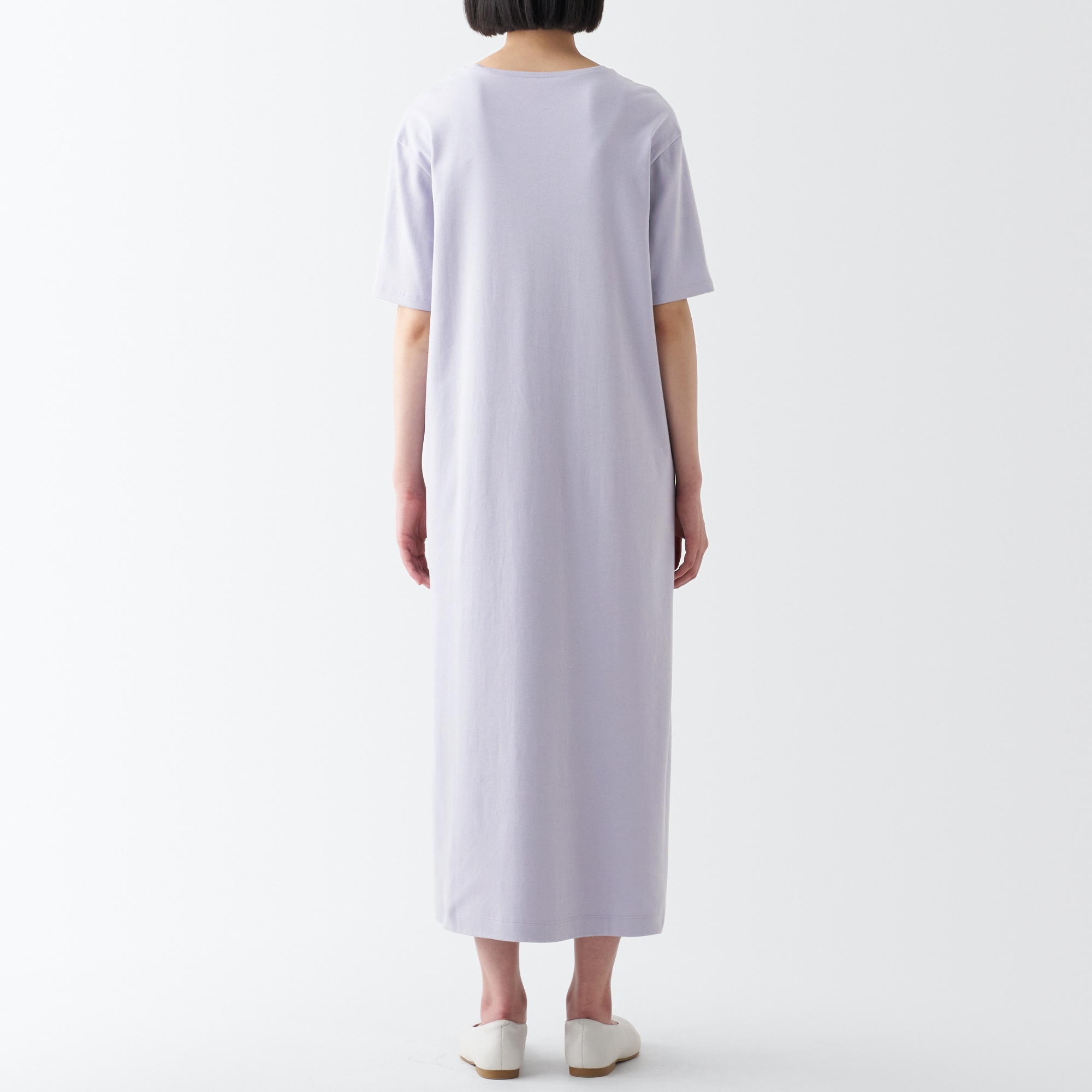 スムース編み半袖ワンピース