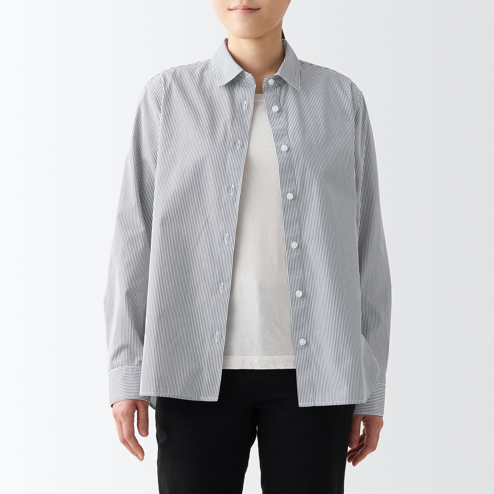 洗いざらしブロードレギュラーカラーシャツ