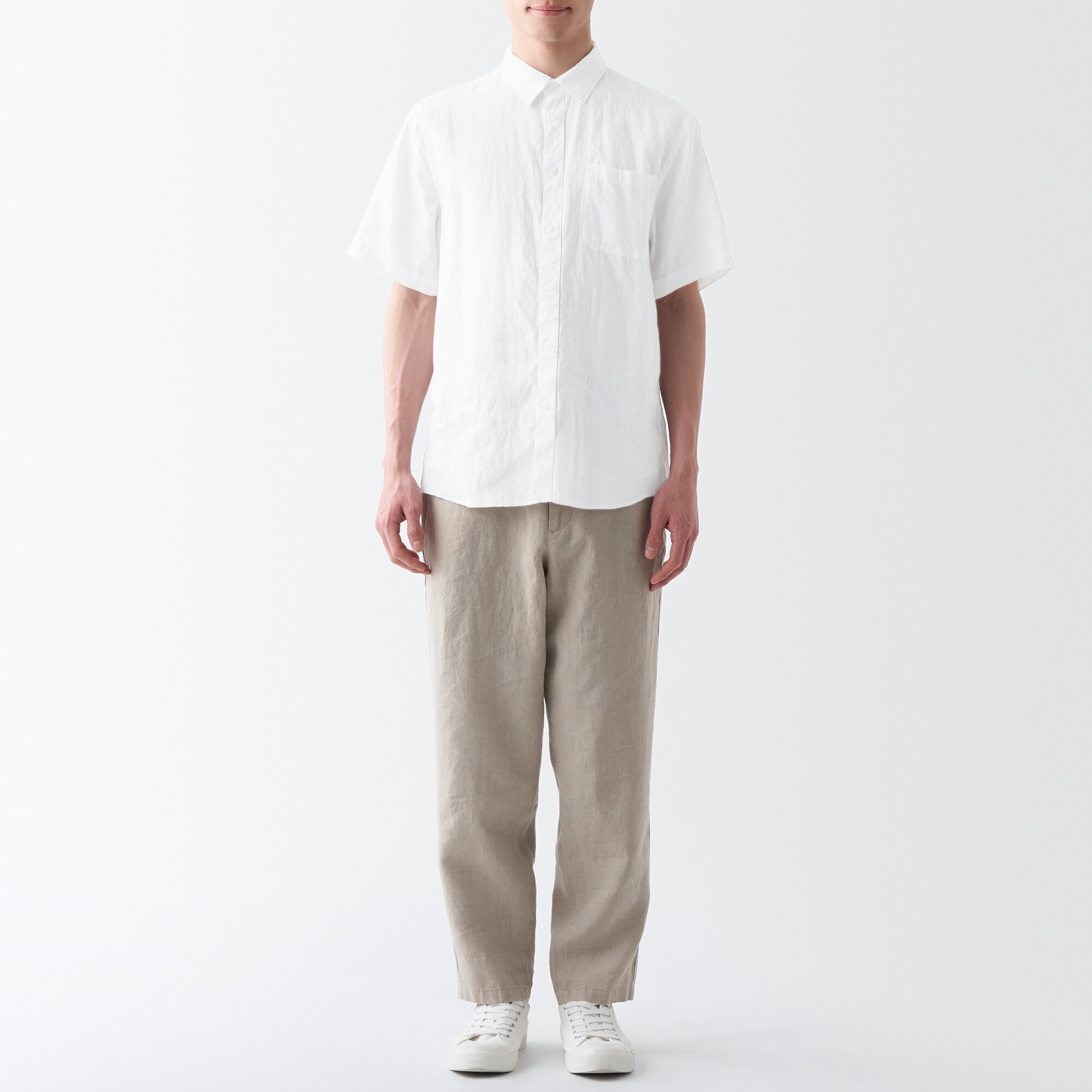 ヘンプ洗いざらし半袖シャツ