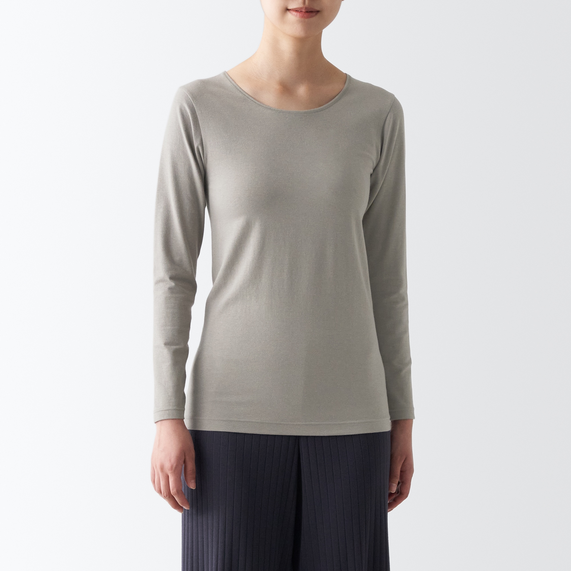 あったか綿　クルーネック長袖Ｔシャツ