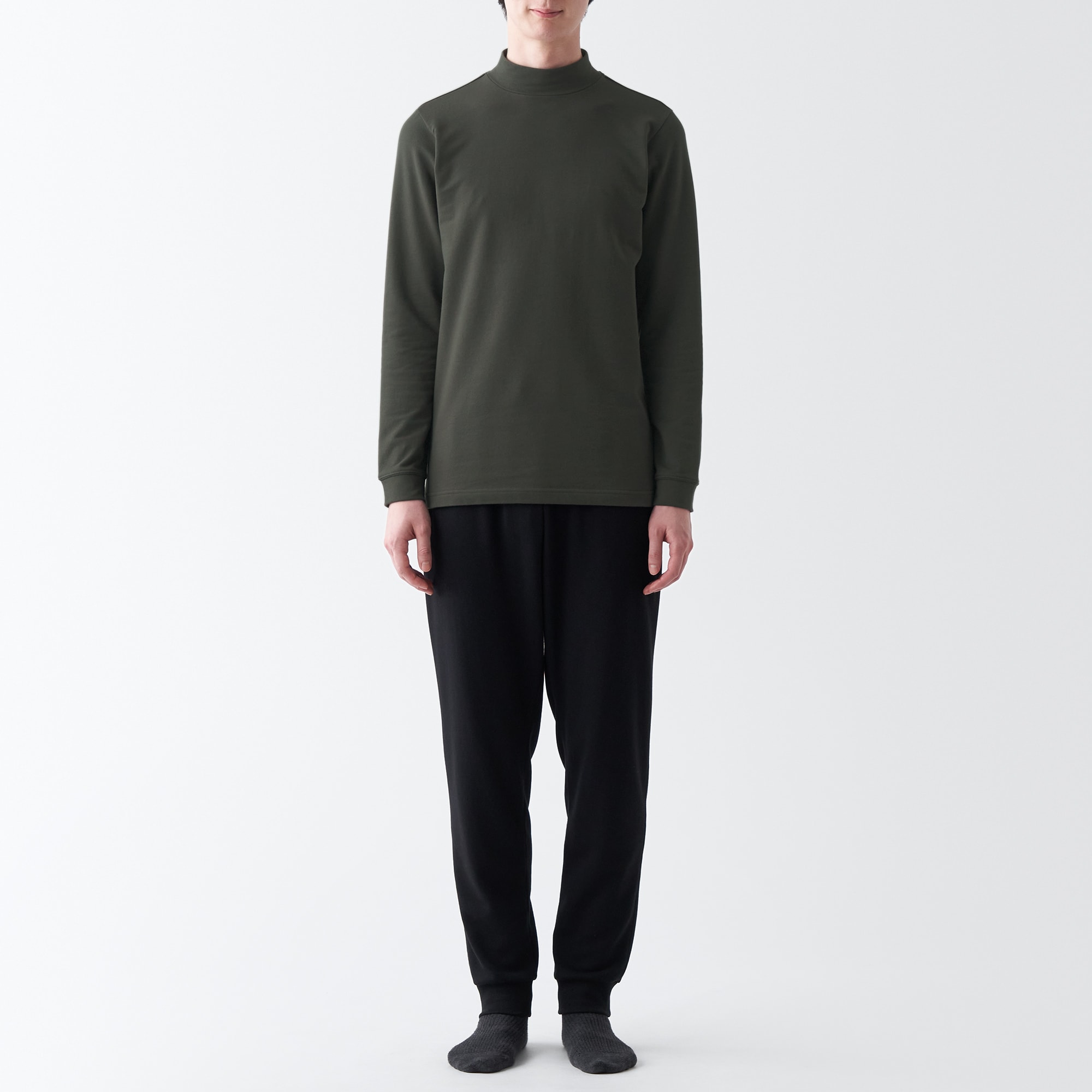 あったか綿　厚手　ハイネック長袖Ｔシャツ