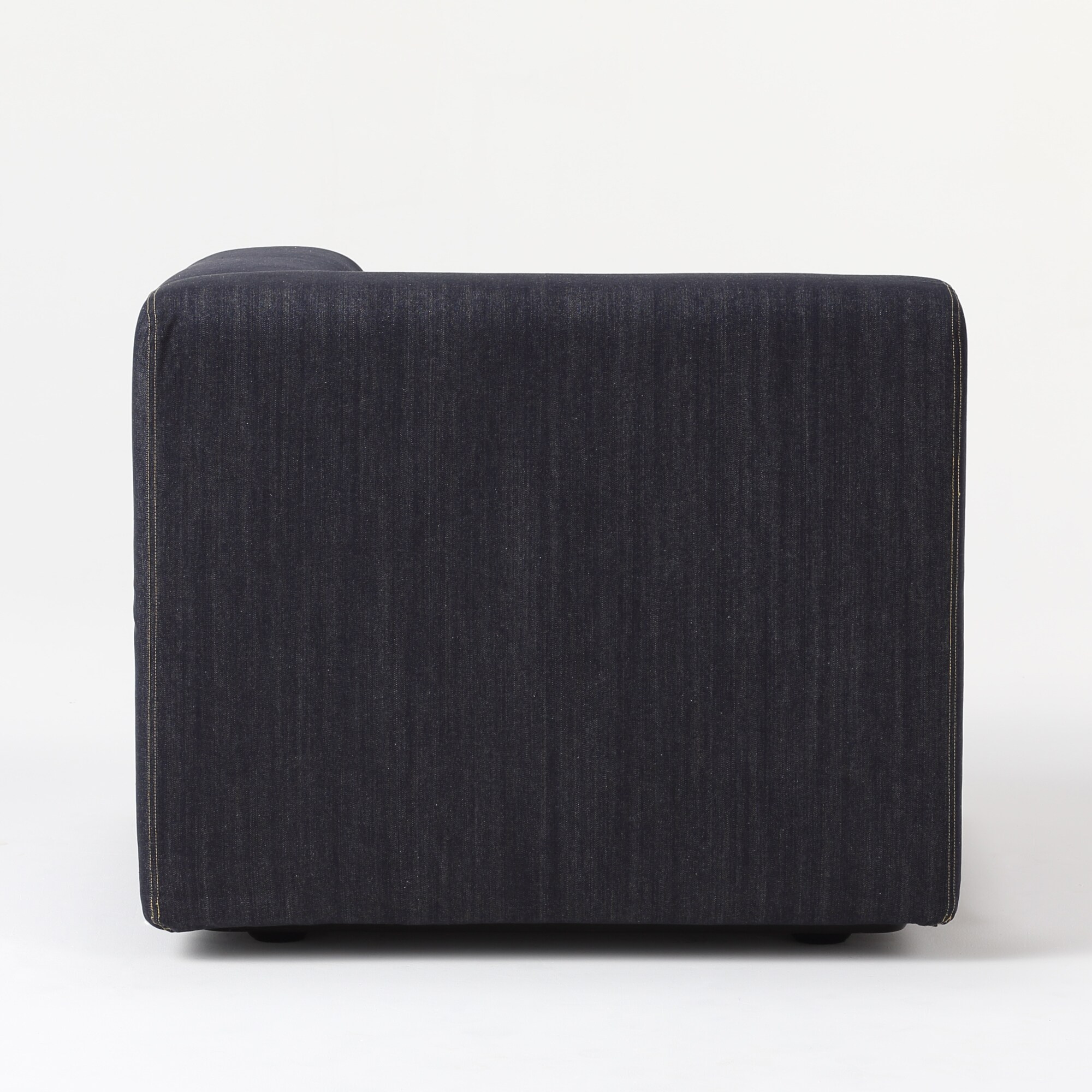 【カバー】綿デニムユニットソファアーム付小用カバー／ネイビー