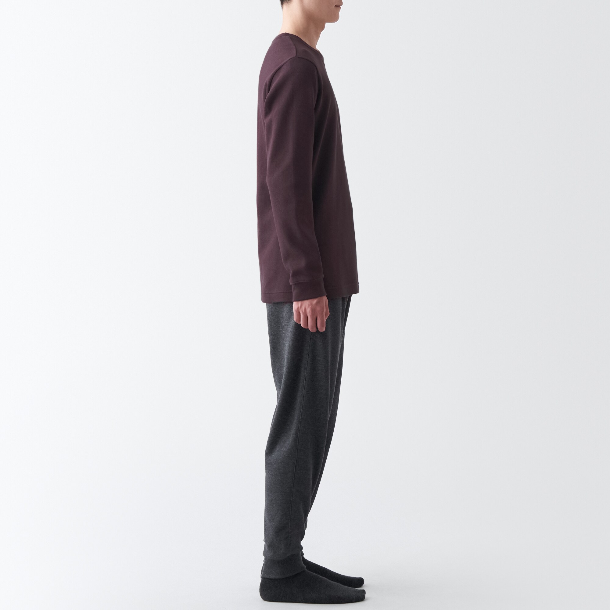 あったか綿　ウール　クルーネック長袖Ｔシャツ