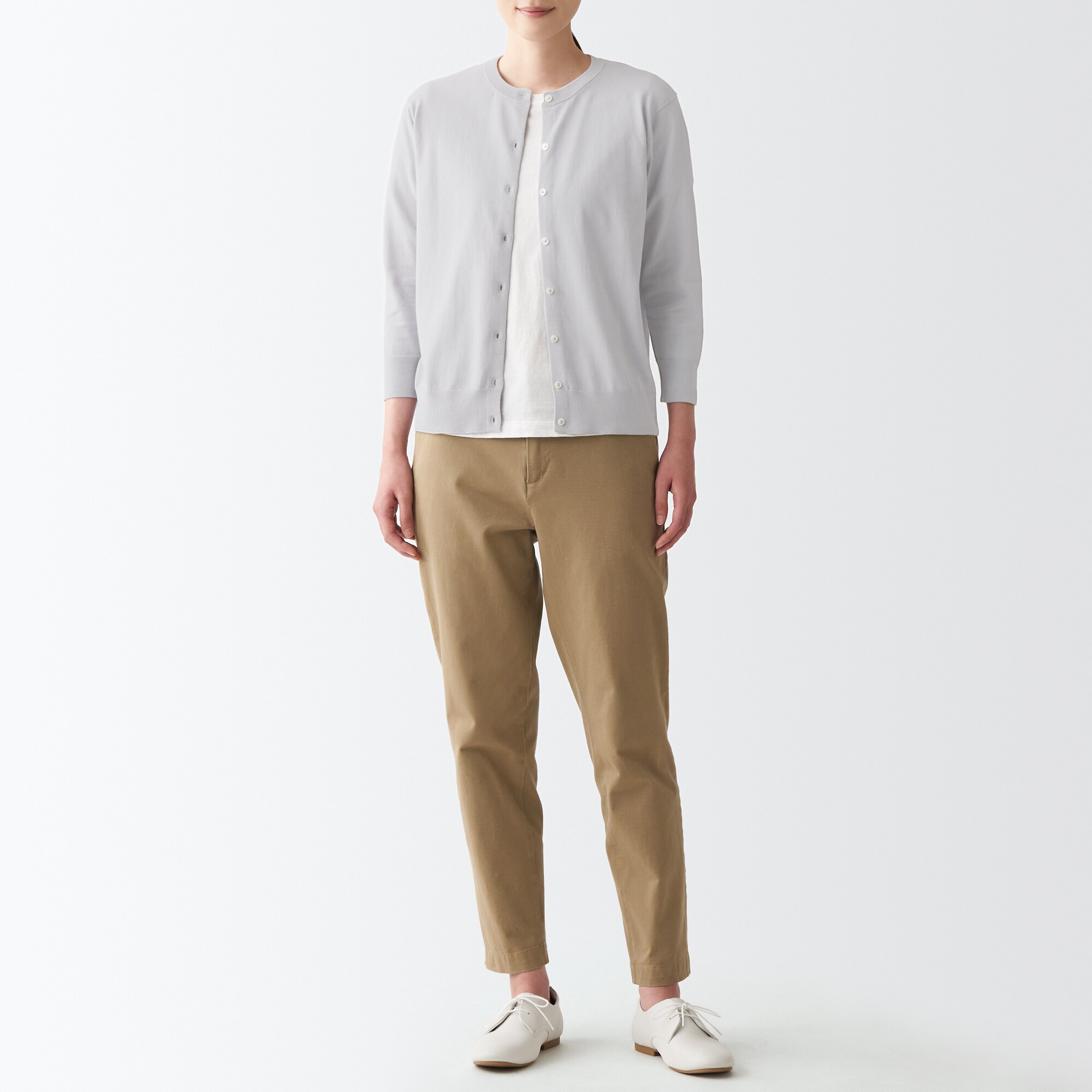 ＵＶカット強撚クルーネックカーディガン（七分袖）