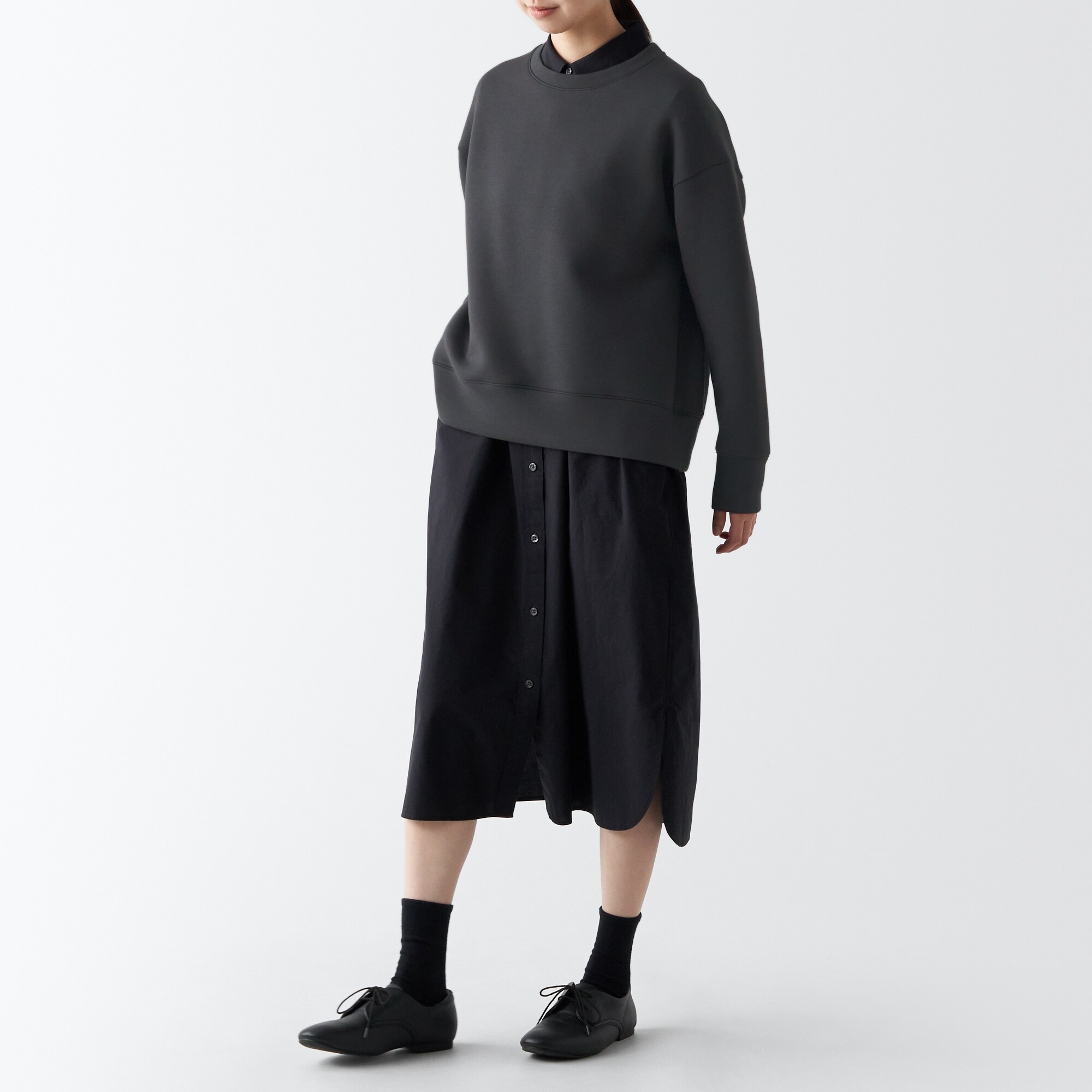 二重編みスウェットシャツ