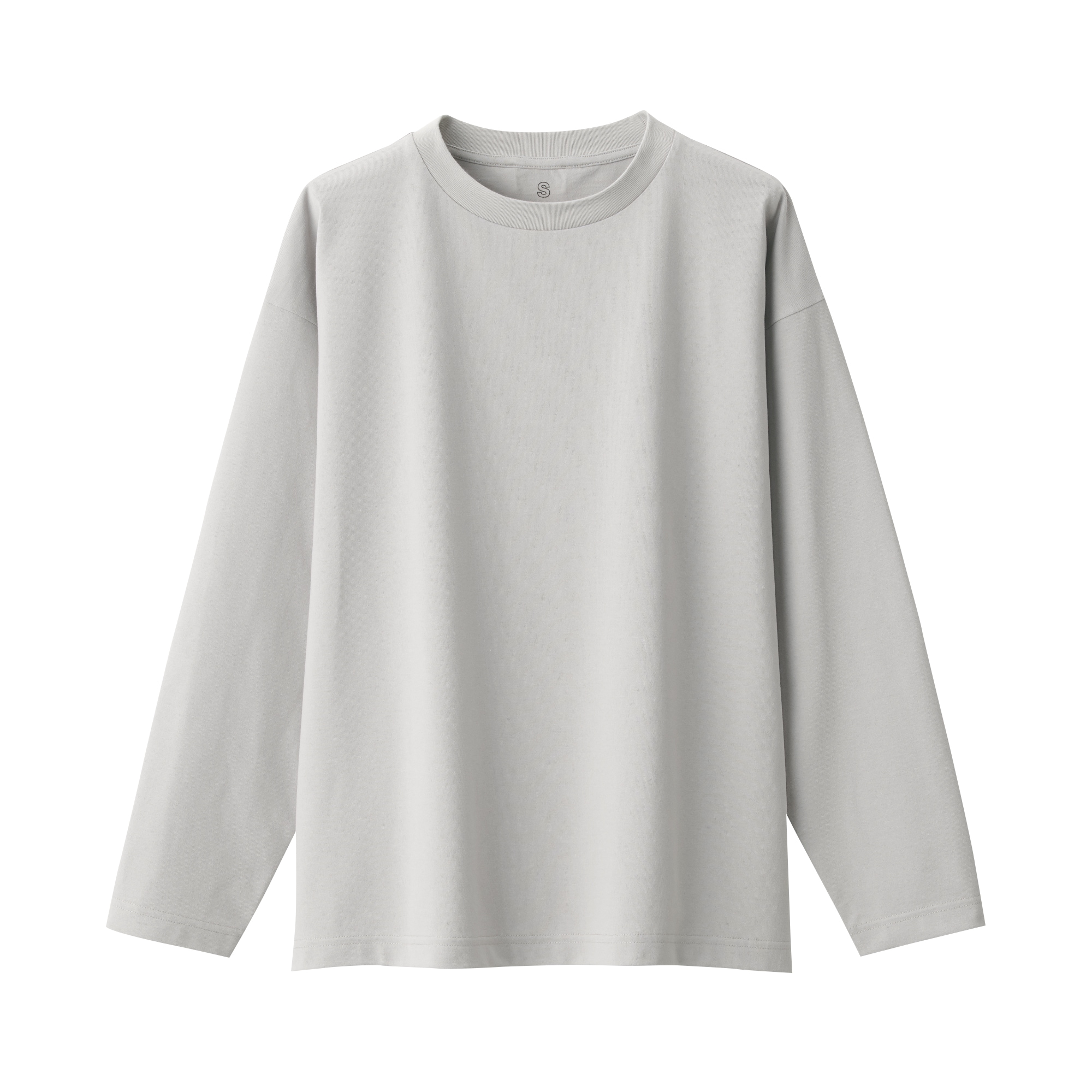 天竺編みクルーネック長袖Ｔシャツ