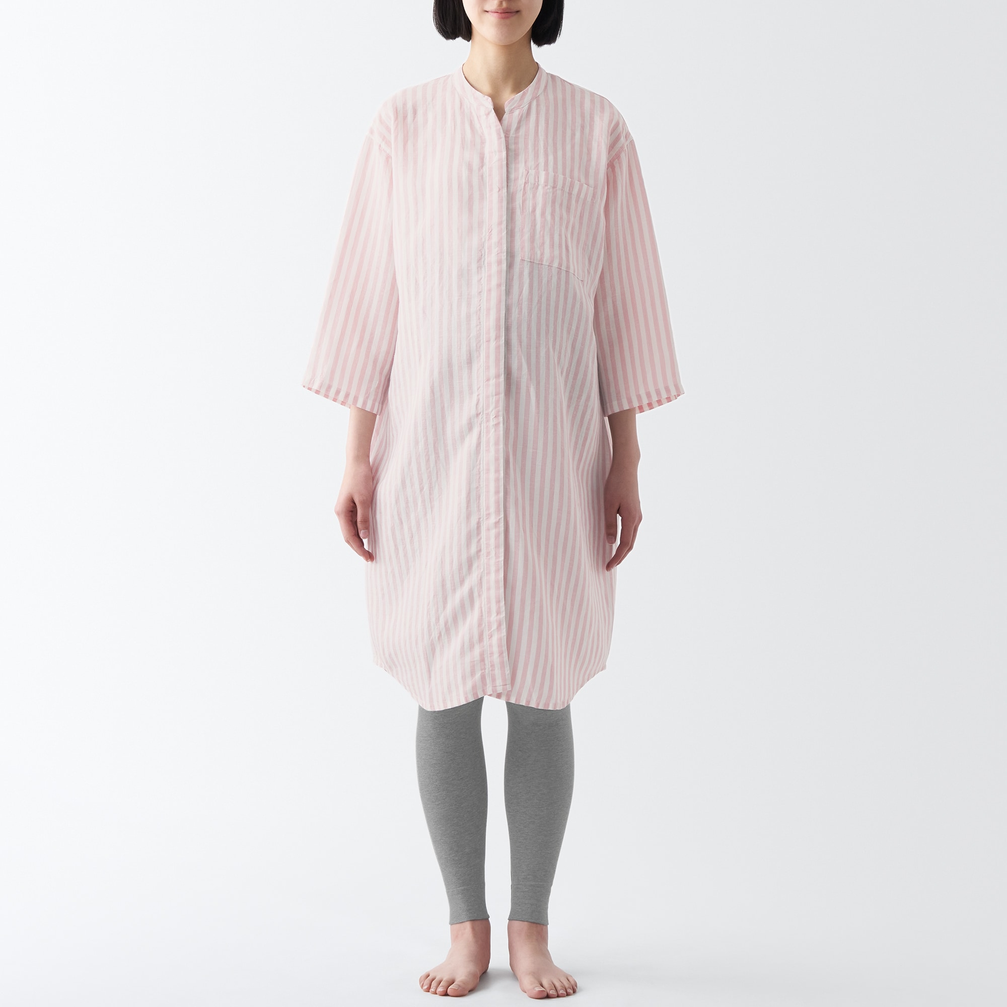 天然由来の接触冷感　リヨセルリネン五分袖パジャマ（マタニティ）